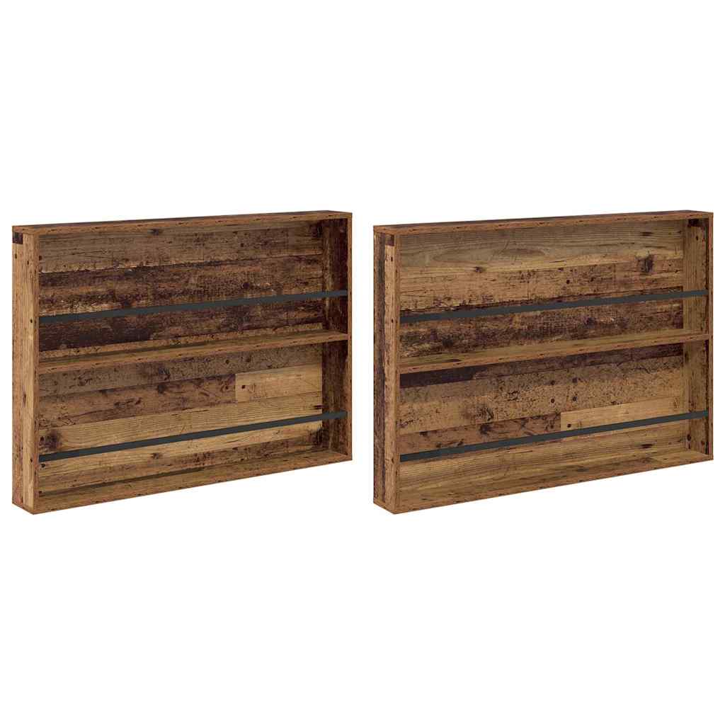Magasinreol 2 pcs Gammelt tre 100 x 12 x 70 cm Konstruert tre