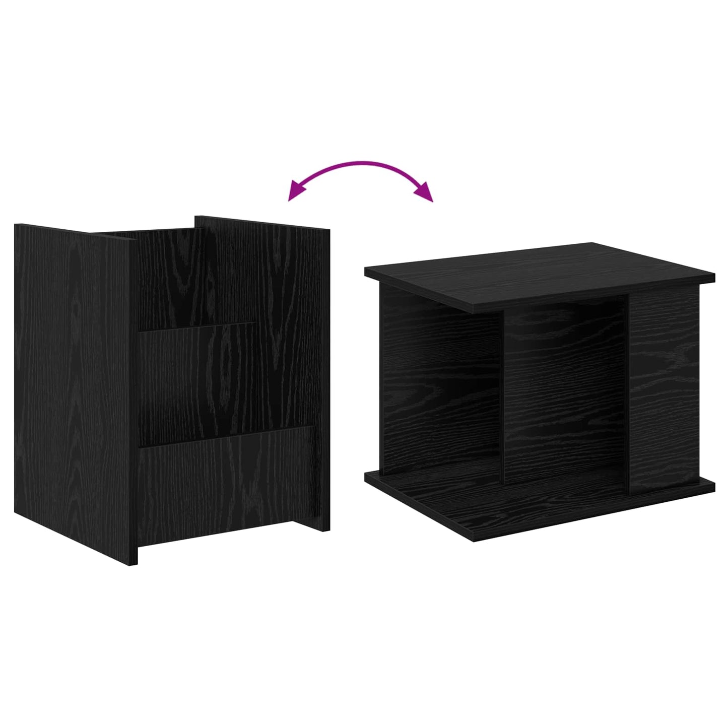 Magasinreol med hylle Svart Eik 35 x 35 x 45 cm Konstruert tre