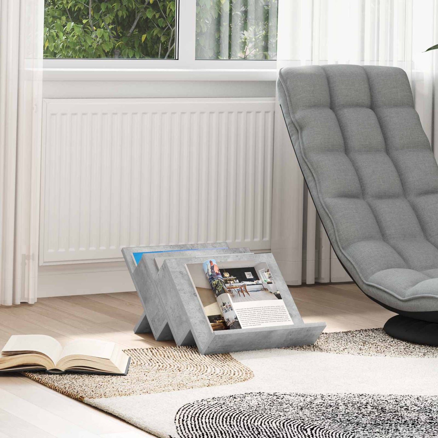 Magasinreol Betonggrå 53 x 40 x 28,5 cm Konstruert tre