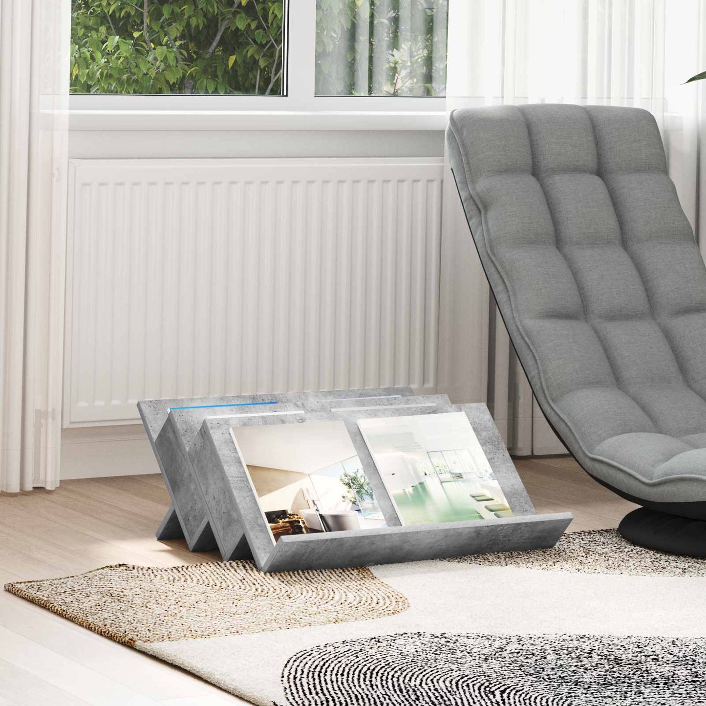 Magasinreol Betonggrå 65 x 53 x 28,5 cm Konstruert tre