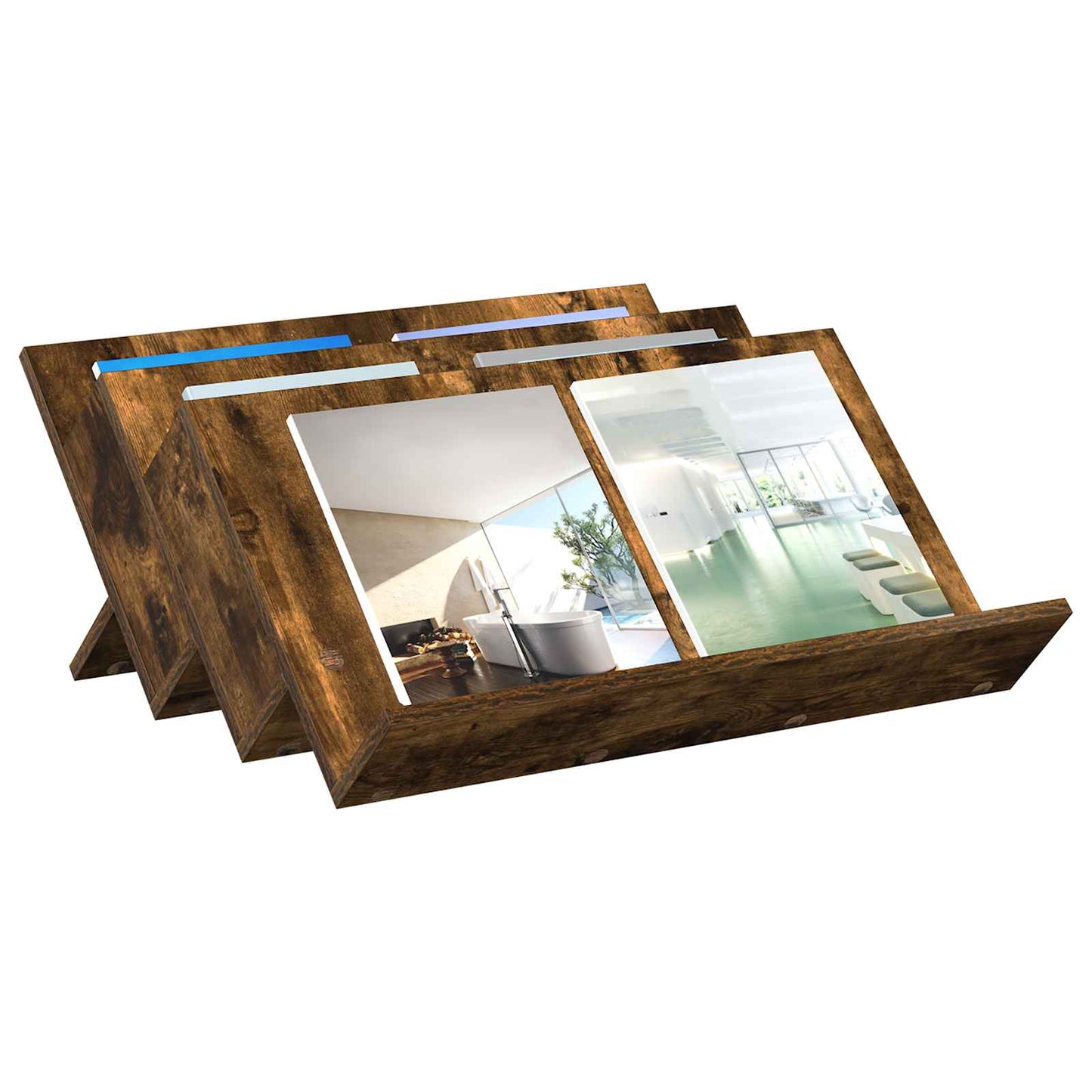 Magasinreol med hylle Røkt eik 65 x 53 x 28,5 cm Konstruert tre