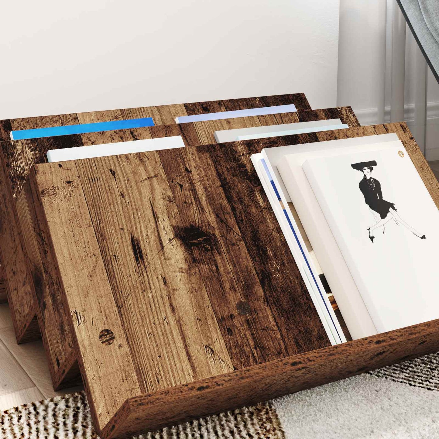 Magasinreol Gammelt tre 65 x 53 x 28,5 cm Konstruert tre