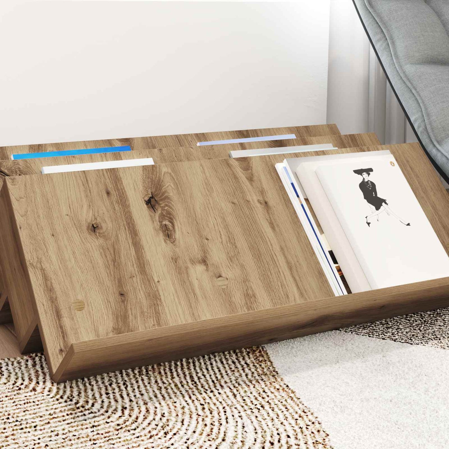 Magasinreol Artisan Eik 90 x 53 x 28,5 cm Konstruert tre