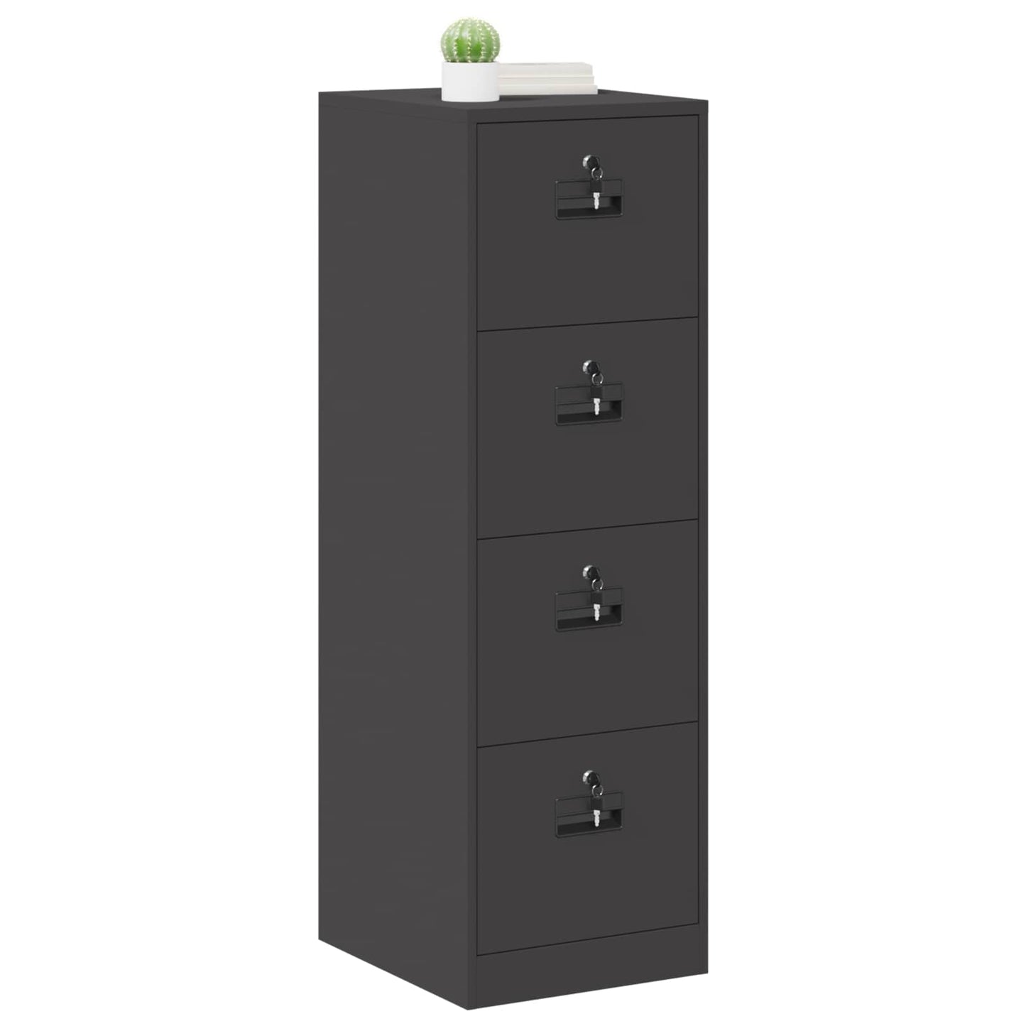 Arkivskap med lås 2 pcs Svart 44 x 50 x 139 cm Kaldvalsget Stål