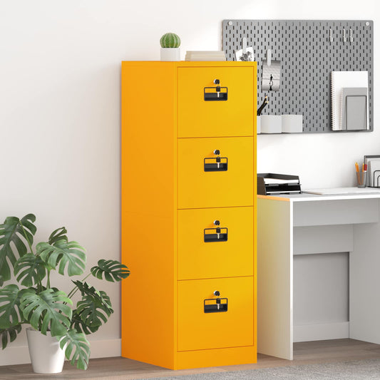 Arkivskap 2 pcs Sennepsgul 44 x 50 x 139 cm Kaldvalsget Stål
