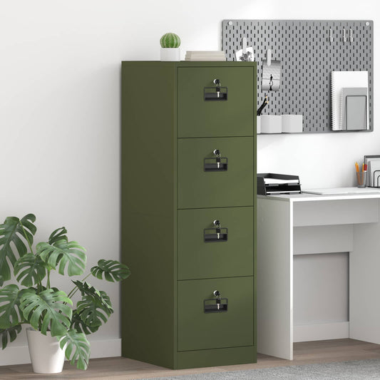 Arkivskap 2 pcs Olivengrønn 44 x 50 x 139 cm Kaldvalsget Stål