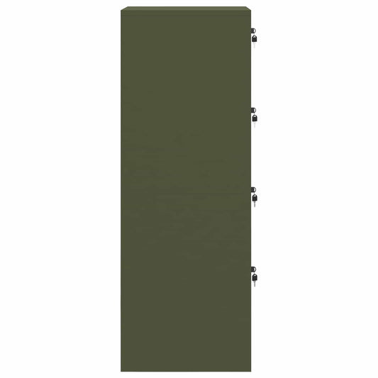 Arkivskap 2 pcs Olivengrønn 44 x 50 x 139 cm Kaldvalsget Stål