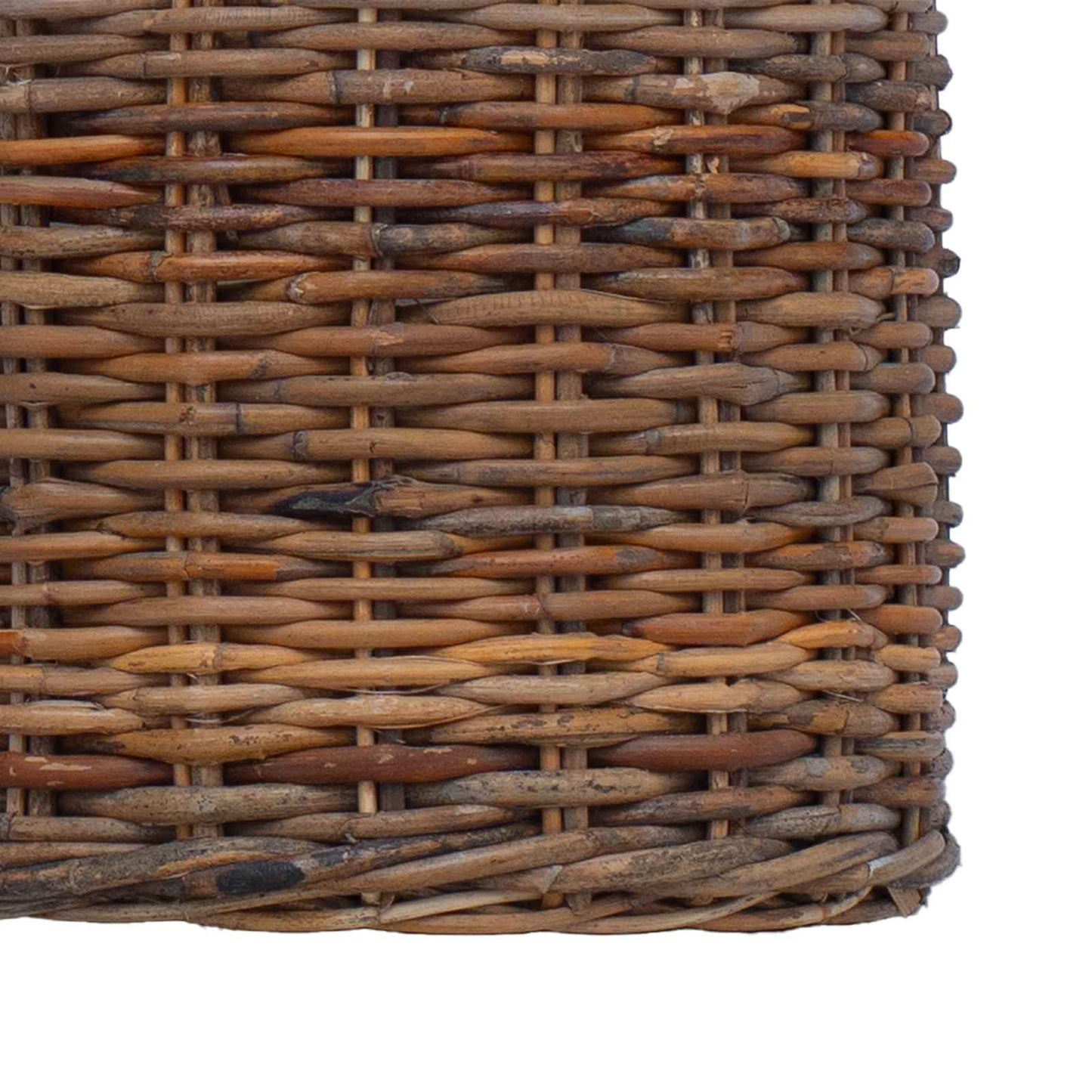 Planterkurv med lagring 2 stk. Naturlig brun Kubu Rattan