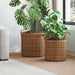 Planterkurv med lagring 2 stk. Naturlig brun Kubu Rattan