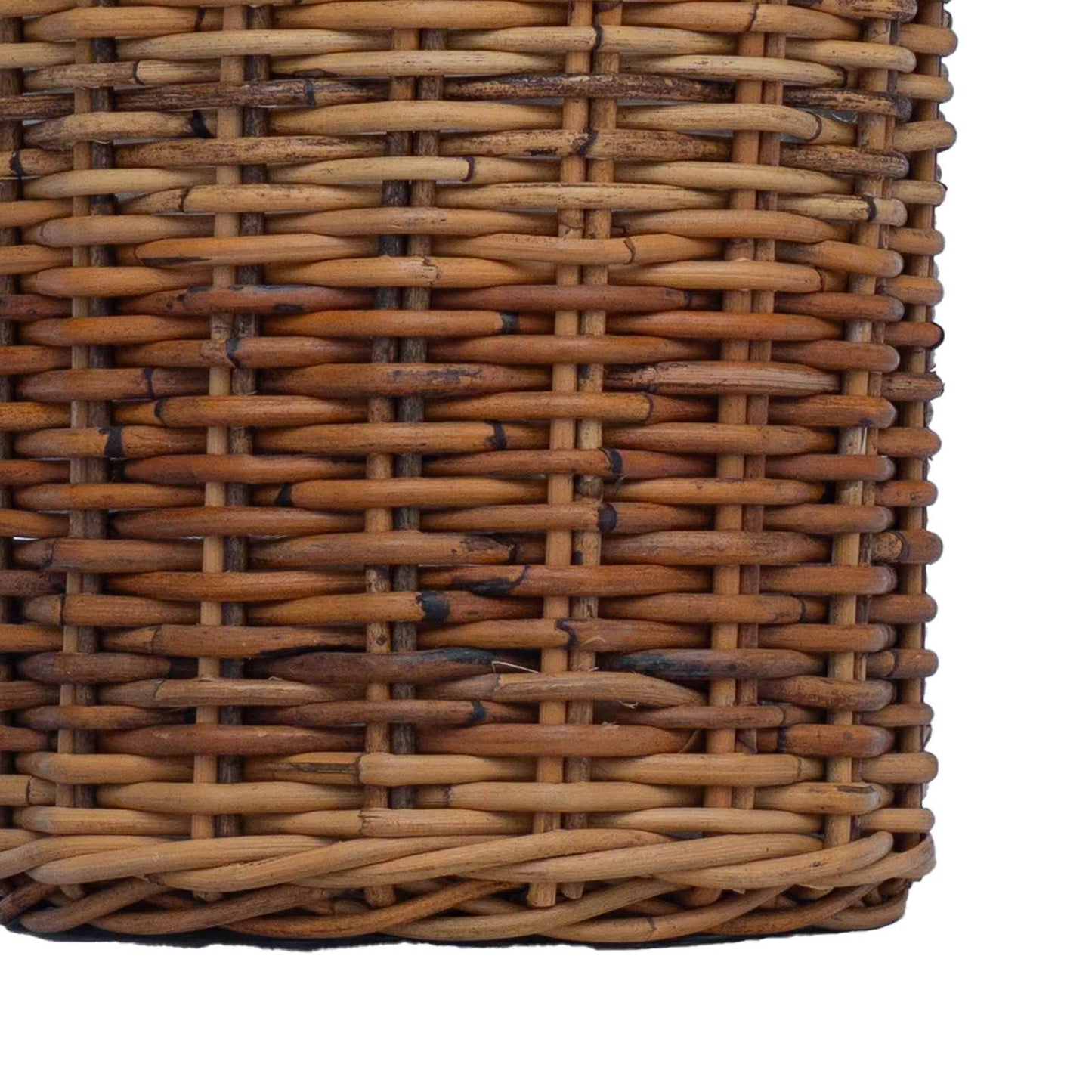 Planterkurv med lagring 2 stk. Naturlig brun Kubu Rattan