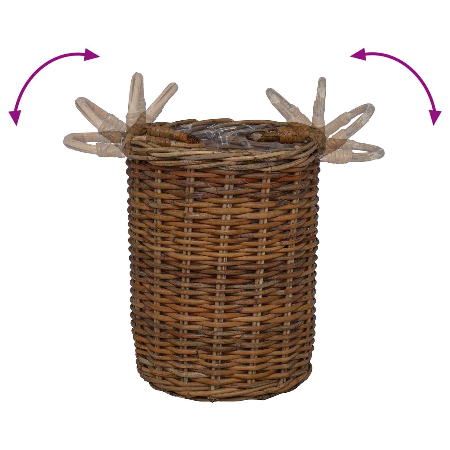 Planterkurv med lagring 2 stk. Naturlig brun Kubu Rattan