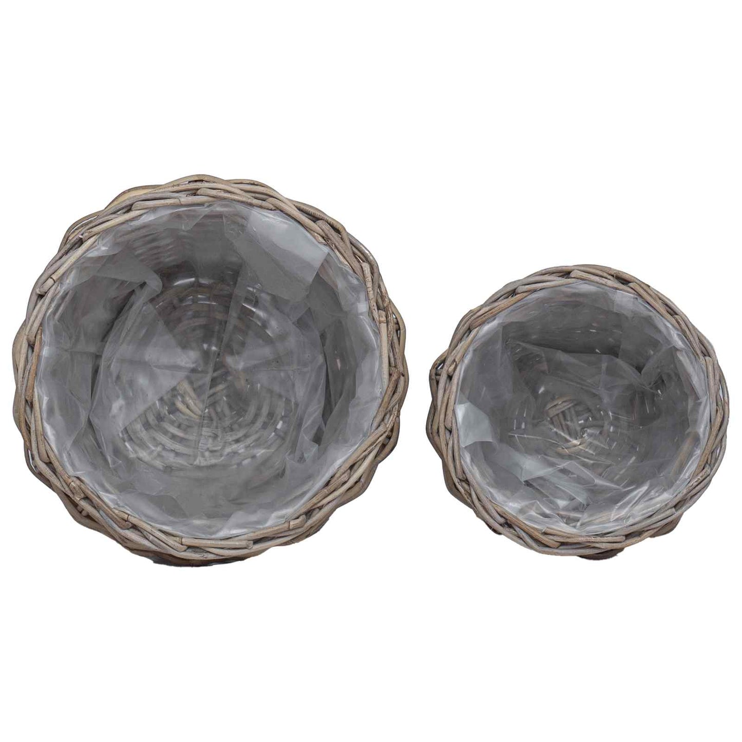 Plantekurv med lagring 2 pcs Grå Lacak Rattan