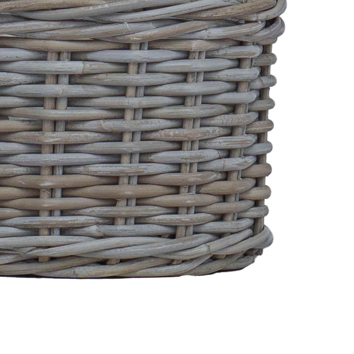 Plantekurv med lagring 2 pcs Grå Kubu Rattan