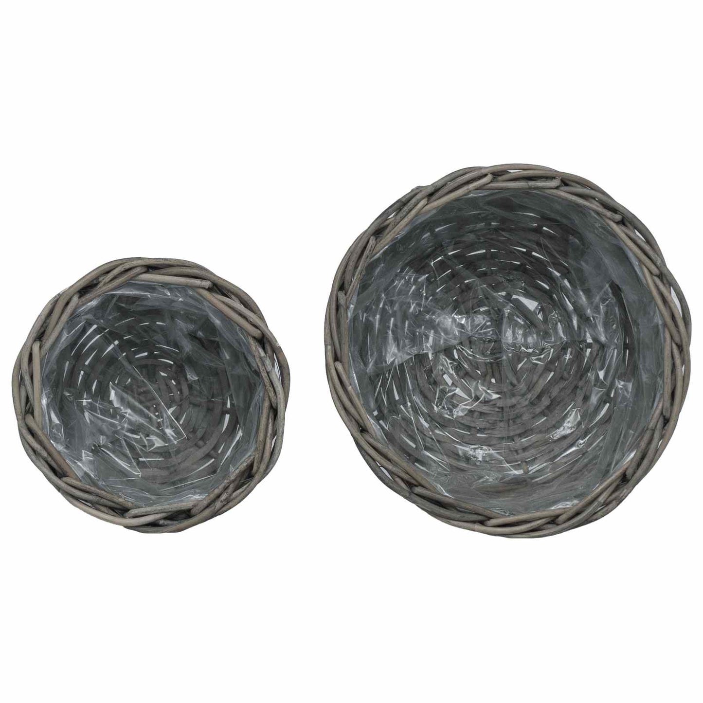 Plantekurv med lagring 2 pcs Grå Kubu Rattan
