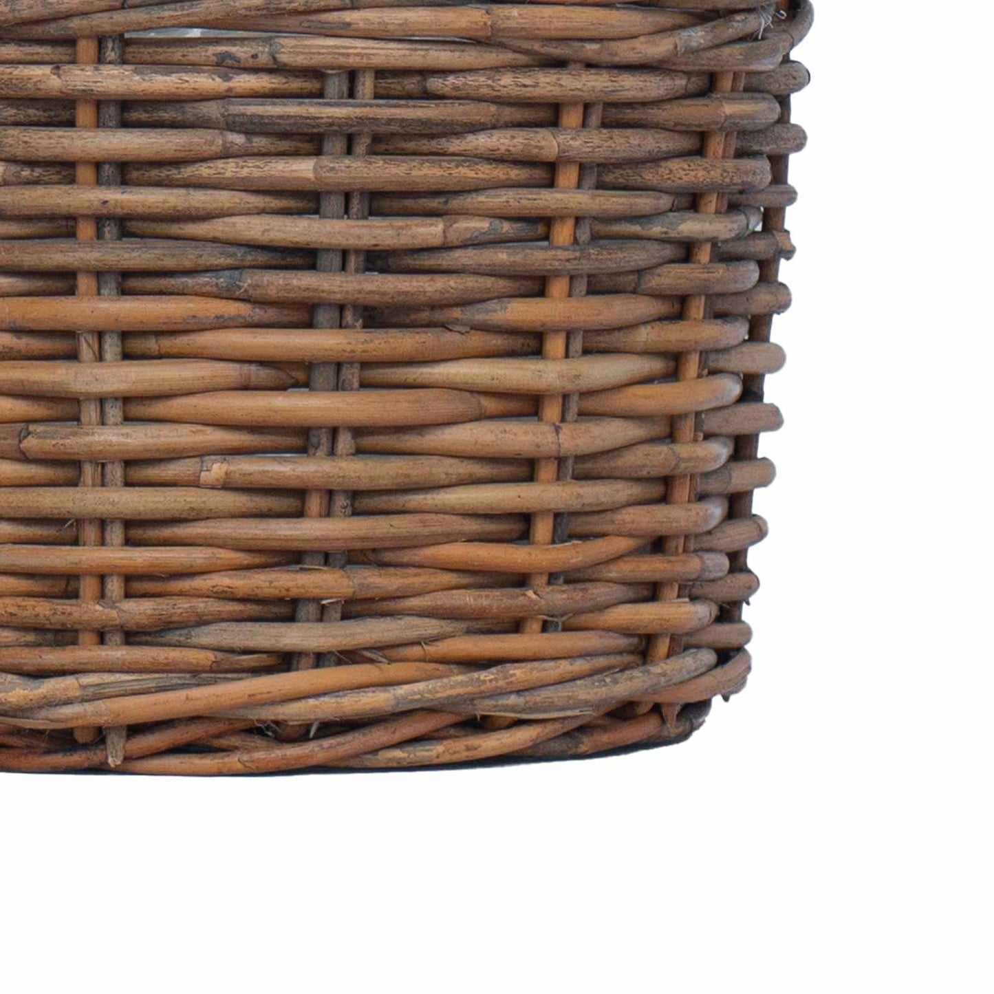 Plantekurv med lagring 2 stk. Naturlig brun Kubu Rattan