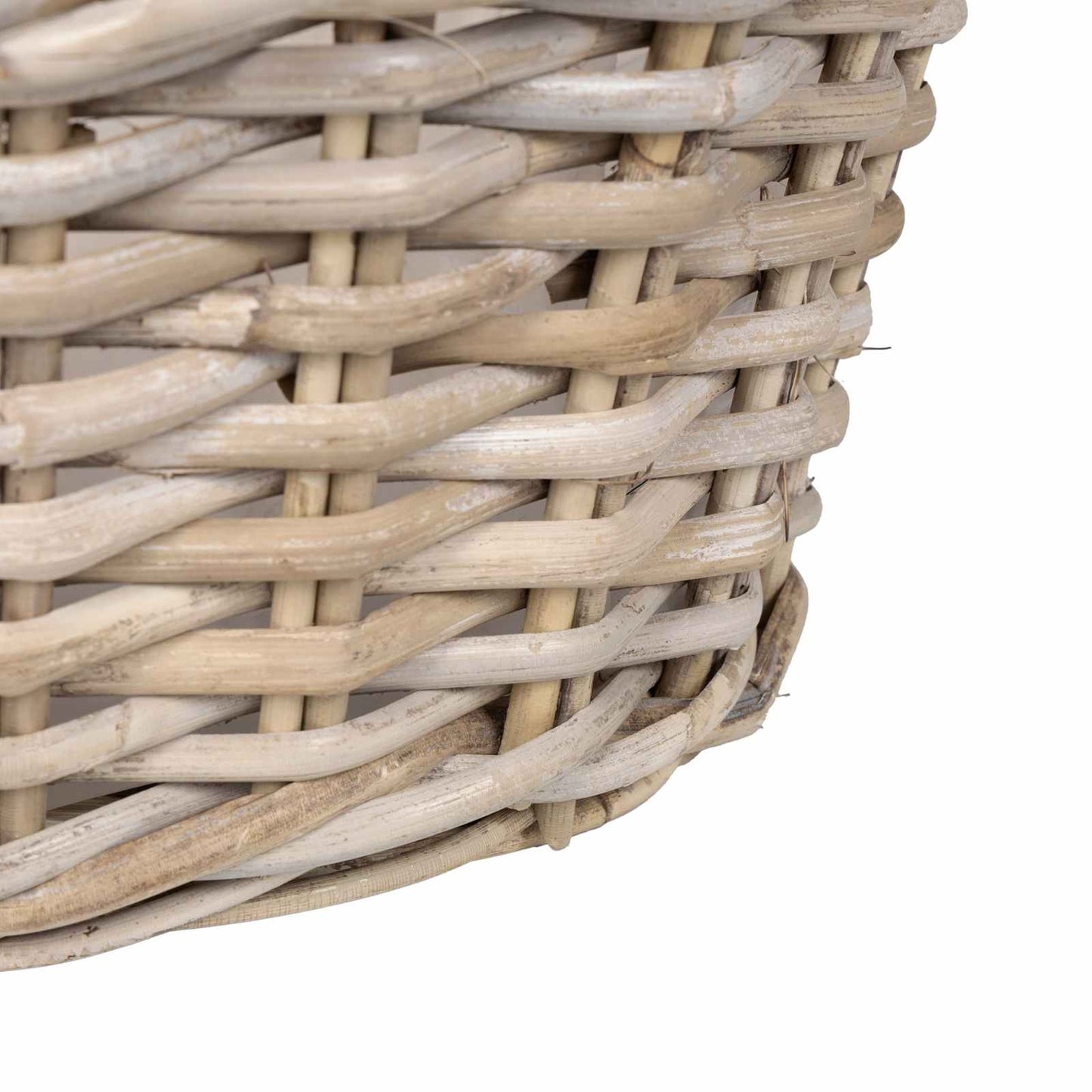 Plantekurv med lagring 2 stk. Naturlig grå Kubu Rattan