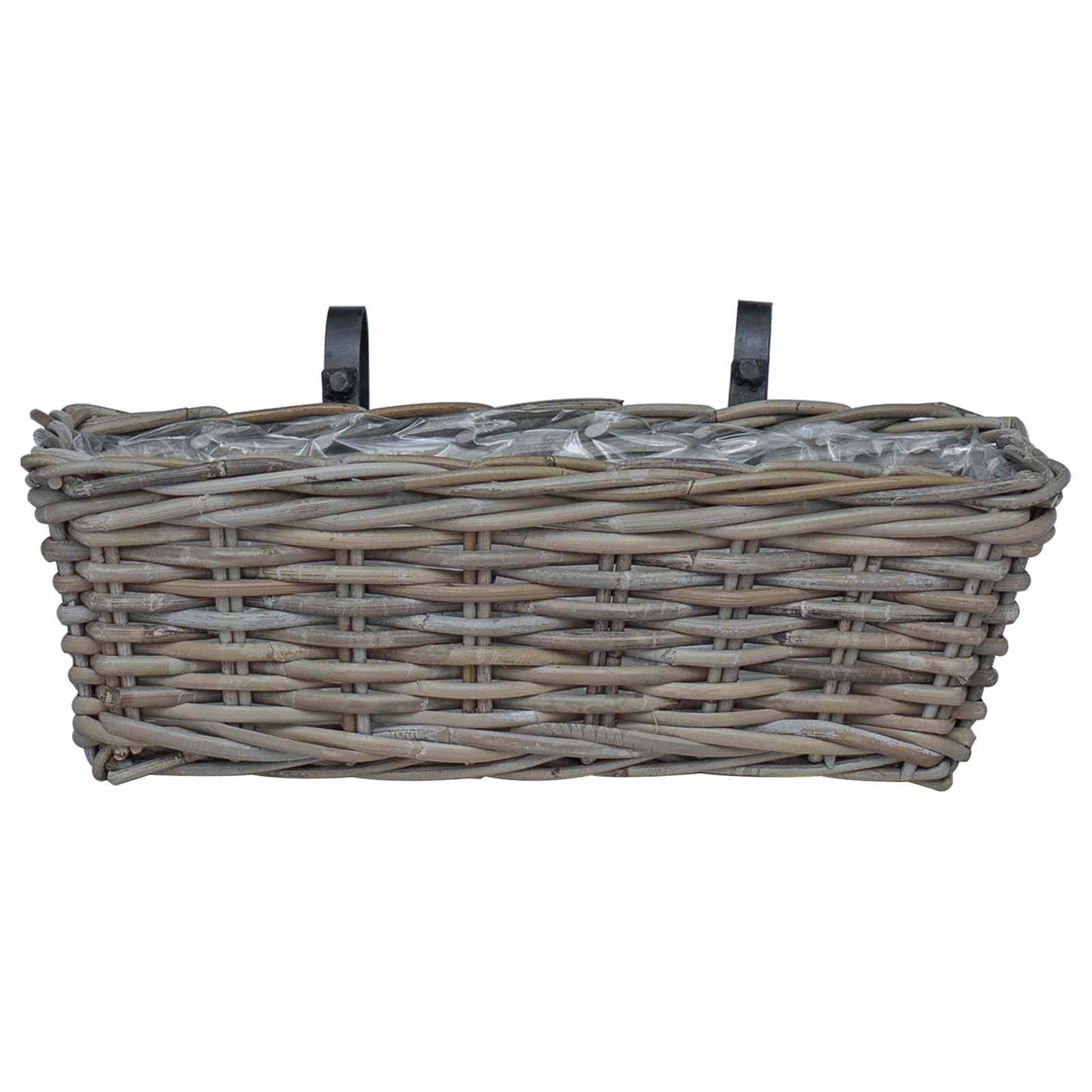 Hengende Plantekurv 2 stk. Naturlig grå 48 x 22 x 15 cm