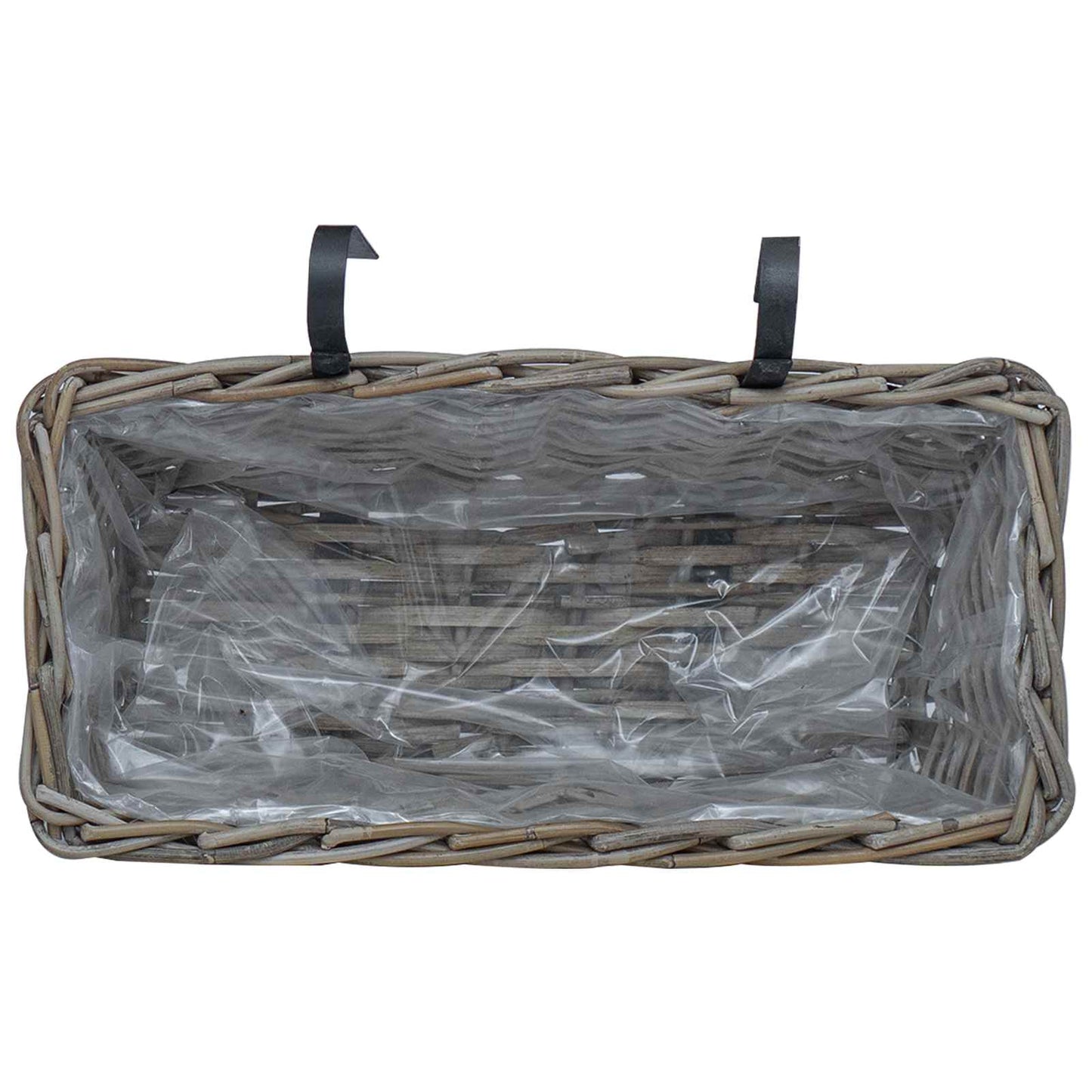 Hengende Plantekurv 2 stk. Naturlig grå 48 x 22 x 15 cm