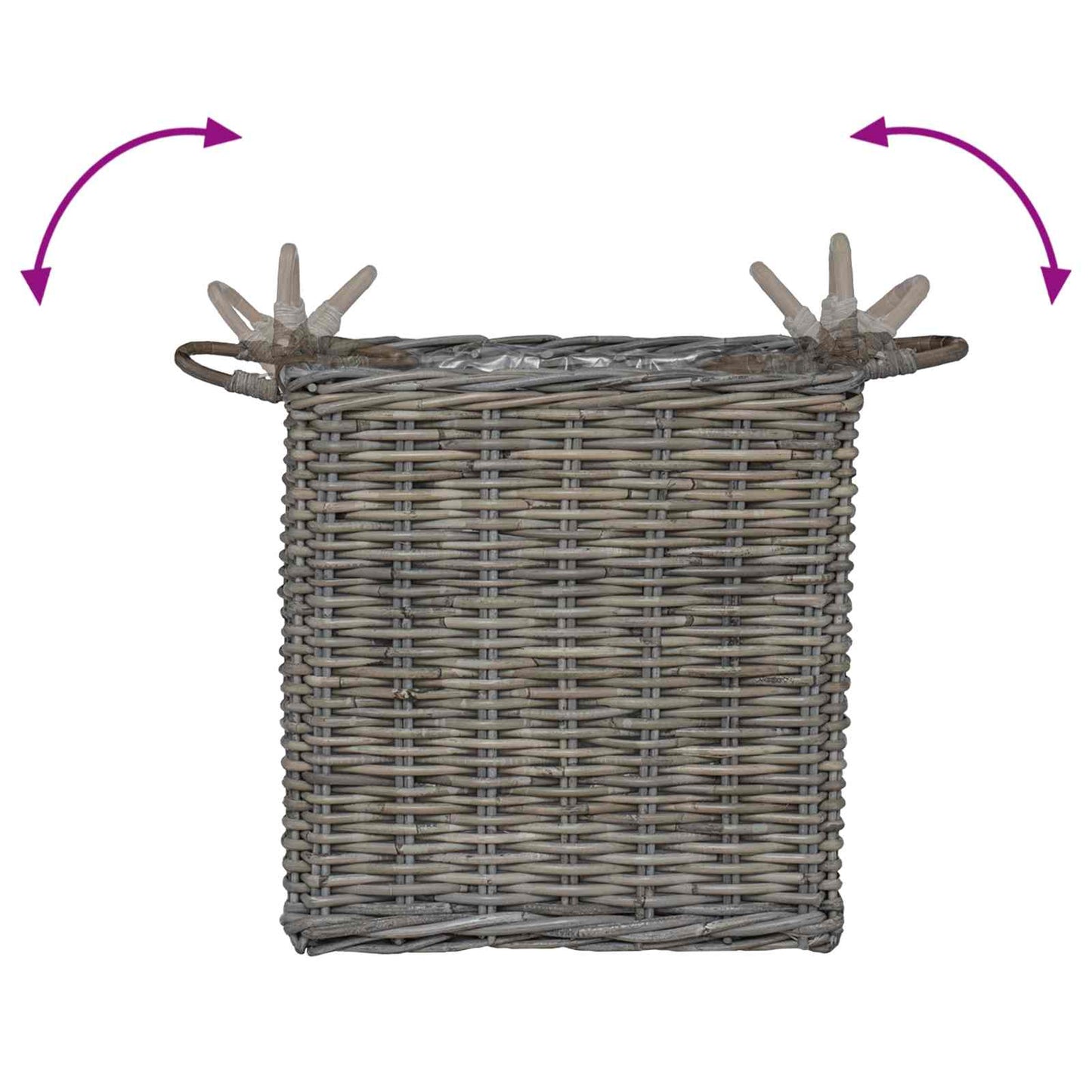 Planter Kurv med lagring 2 stk. Naturlig grå Kubu Rattan