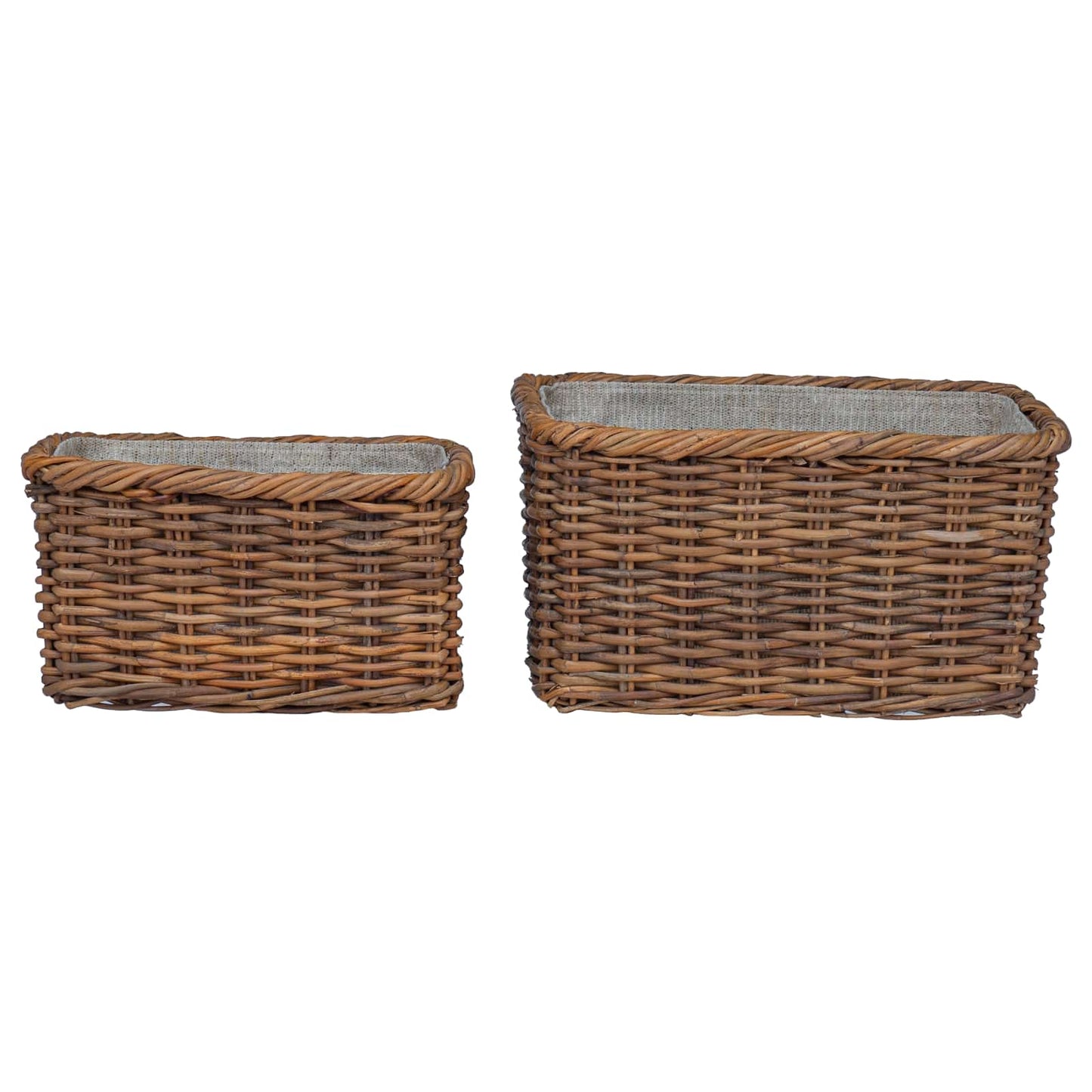 Vedkurv 2 stk. Naturlig brun Kubu Rattan