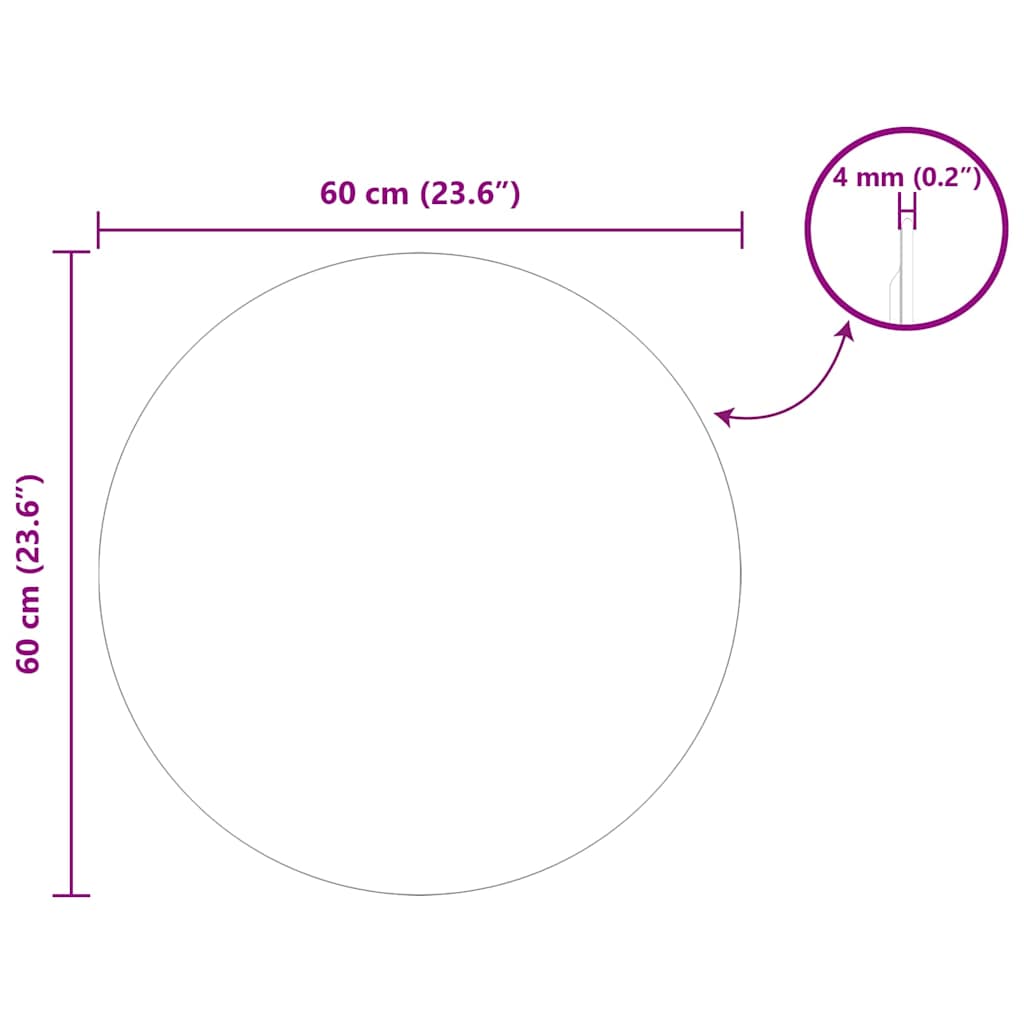 Veggspeil Rund Ø 60 cm herdet glass
