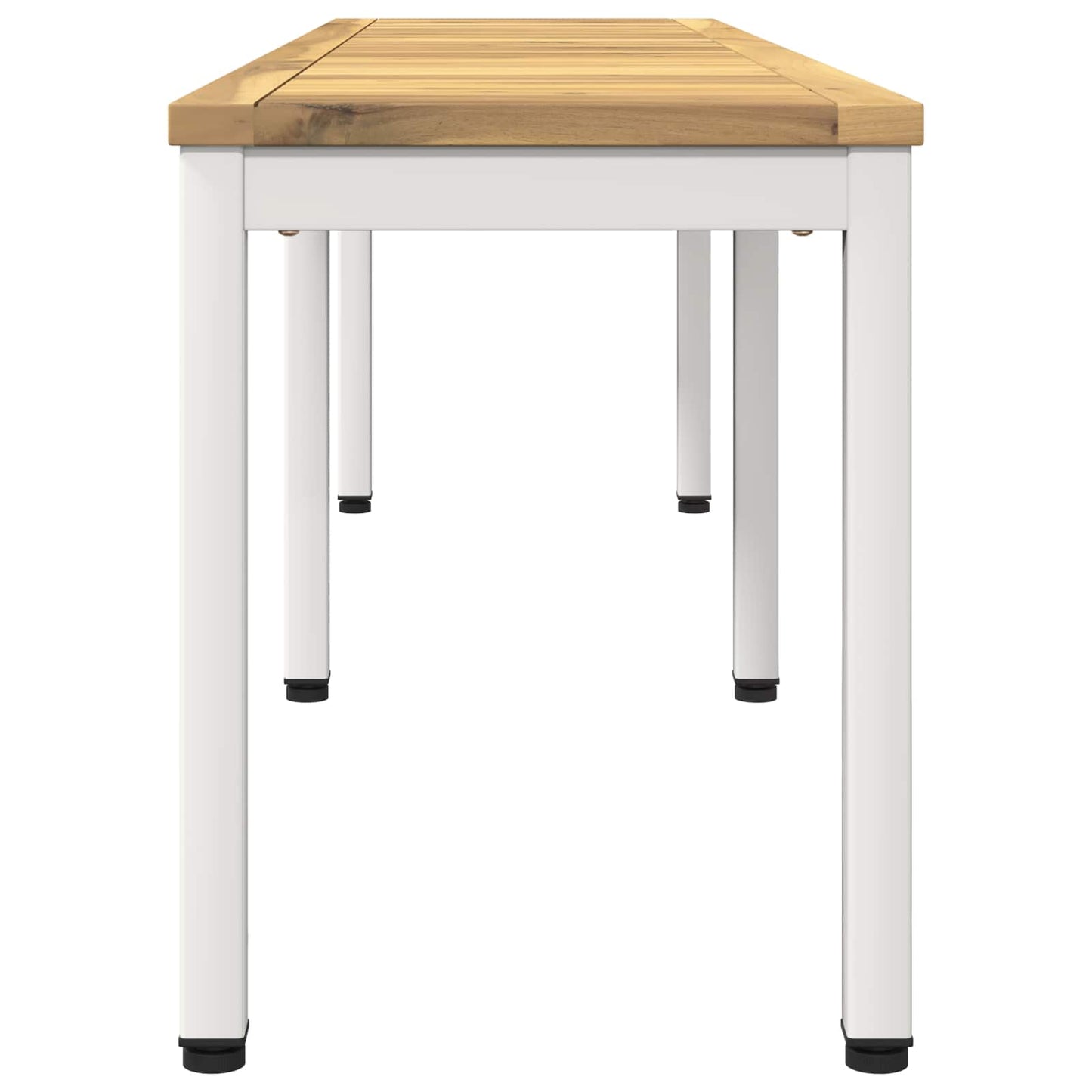 Hagebenk 161 x 35 x 45 cm Solid akasietre Hvit Rektangulær