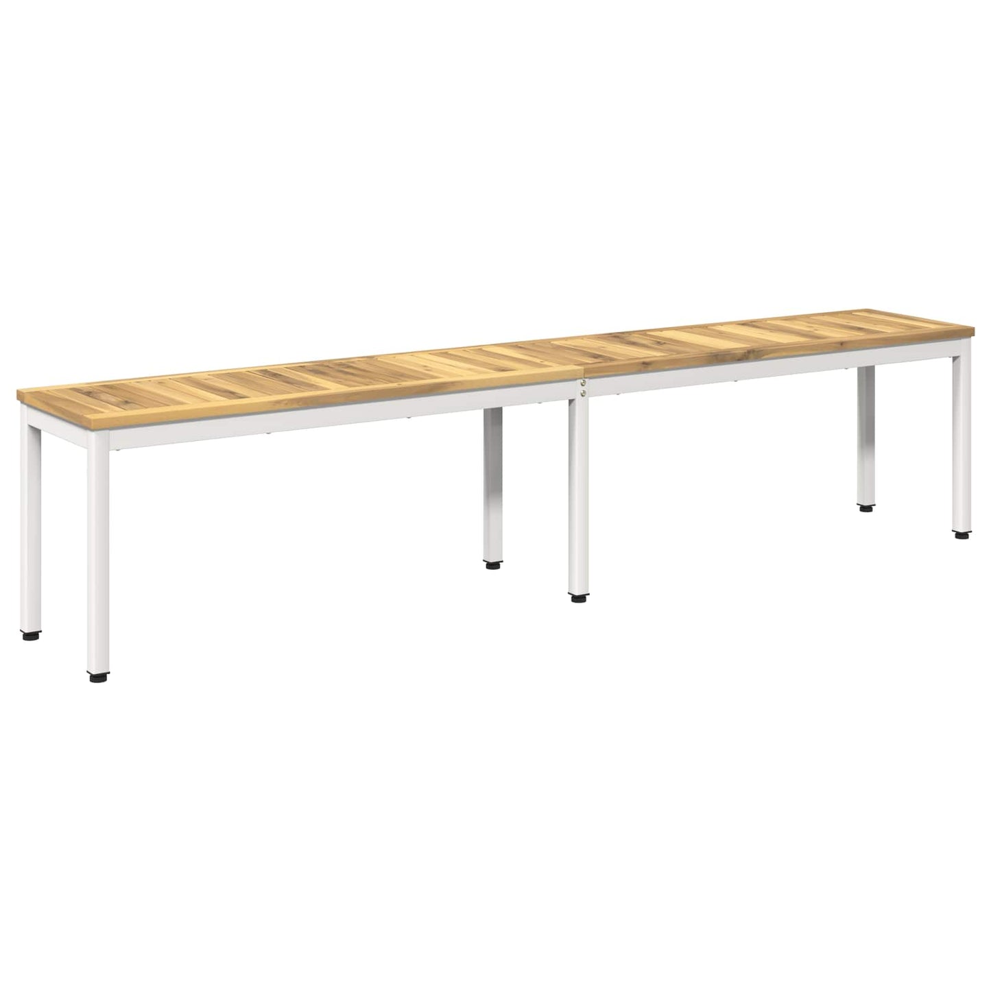 Hagebenk 201 x 35 x 45 cm Solid akasietre Hvit Rektangulær