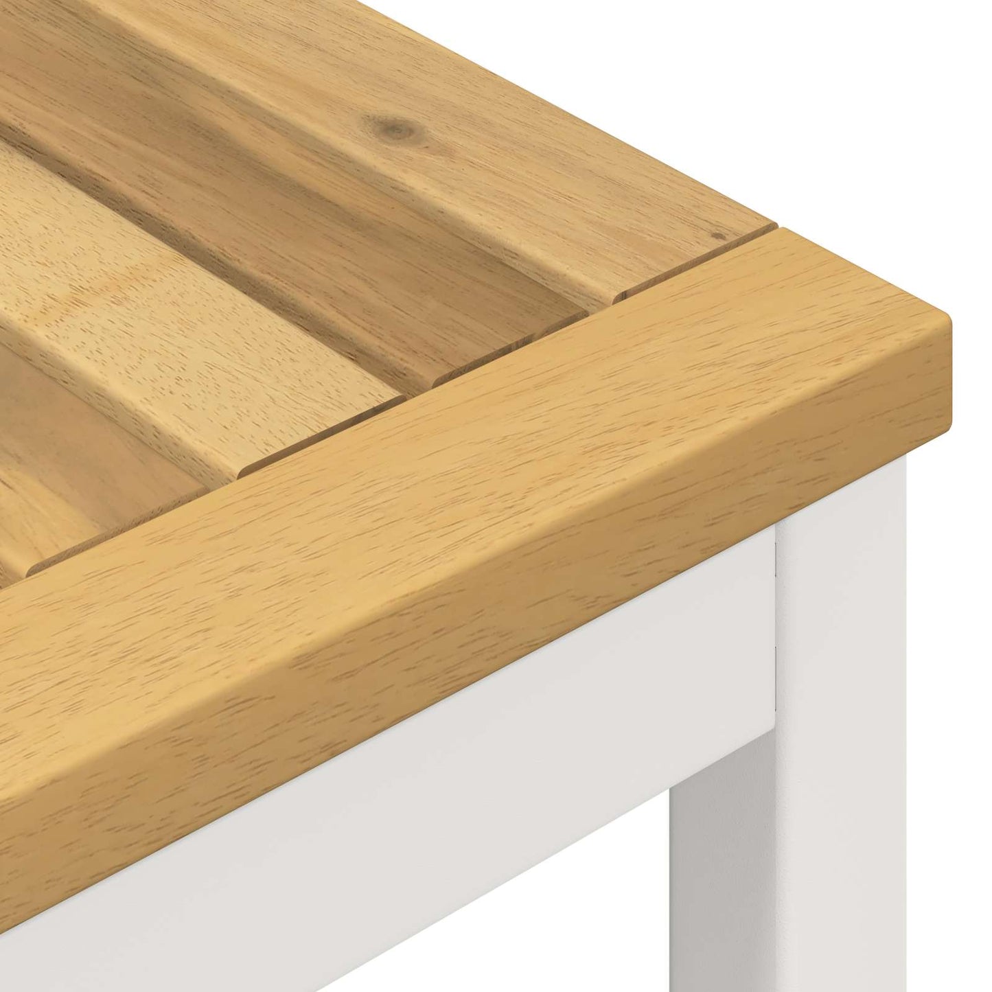 Hage middagsbord Hvit 70 x 68,5 x 75 cm Solid akasietre