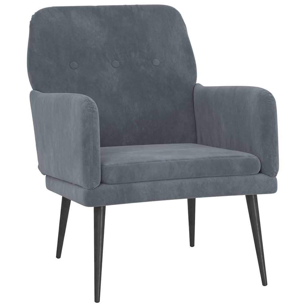 lenestol Mørkegrå 79 x 62 x 79 cm Fløyel vidaXL