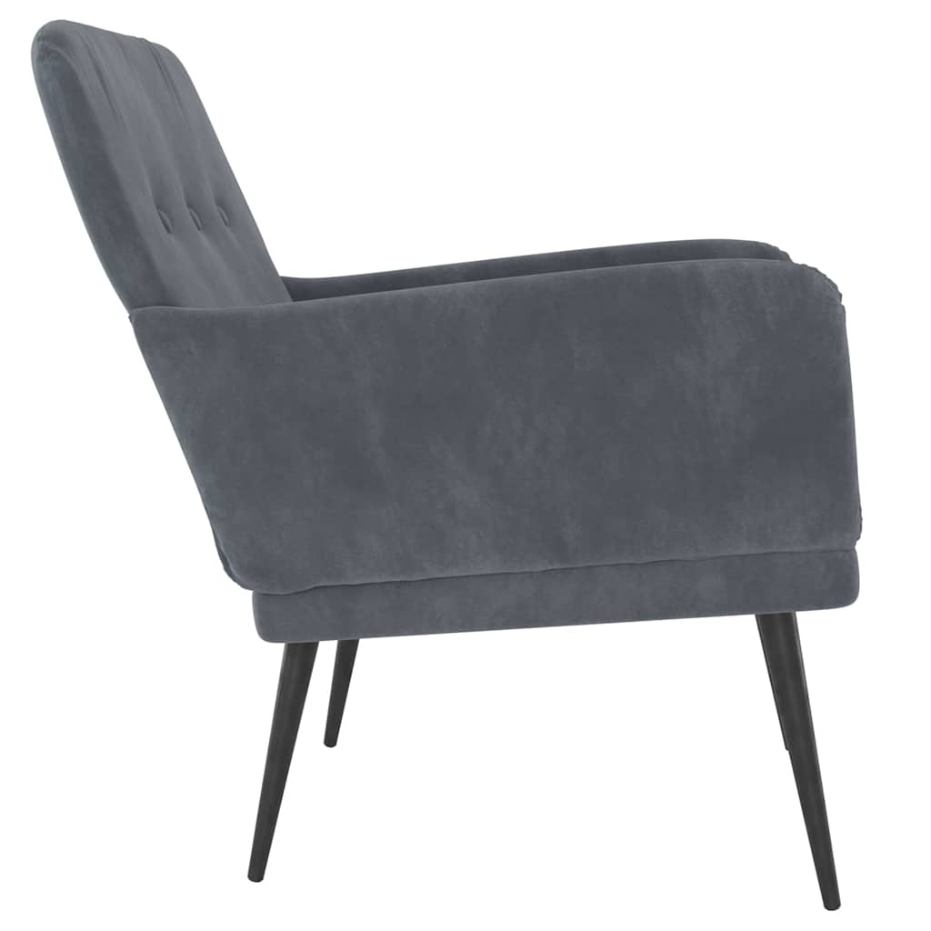 lenestol Mørkegrå 79 x 62 x 79 cm Fløyel vidaXL