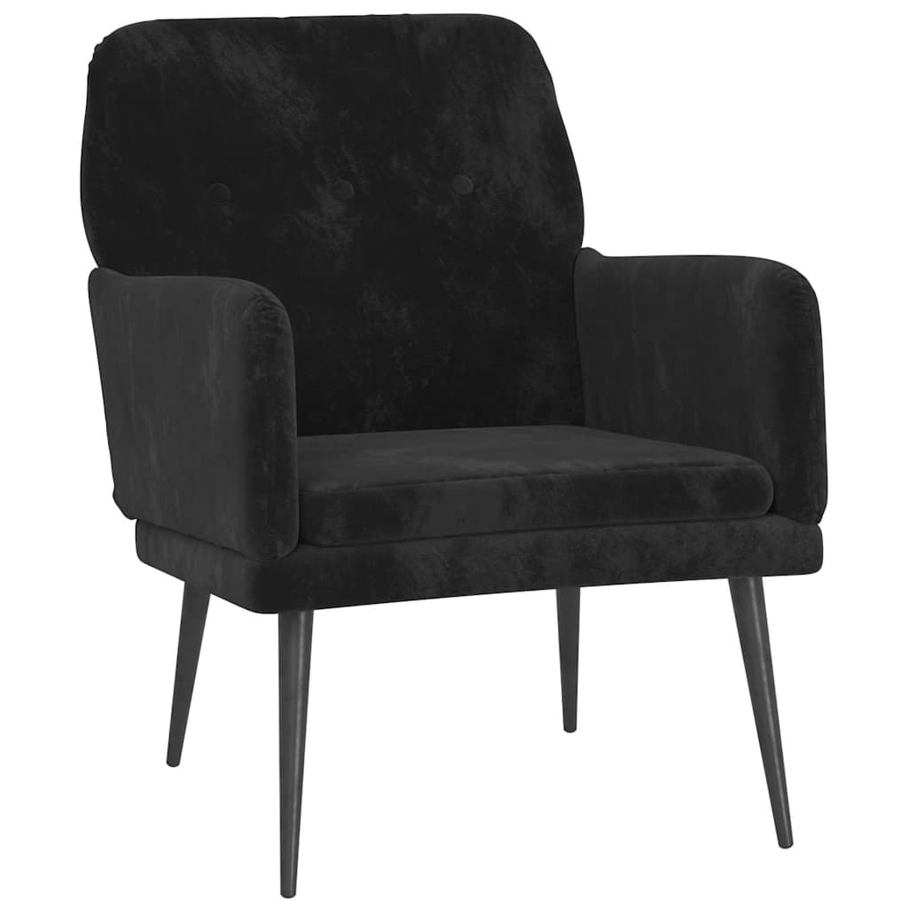 lenestol Svart 79 x 62 x 79 cm Fløyel vidaXL