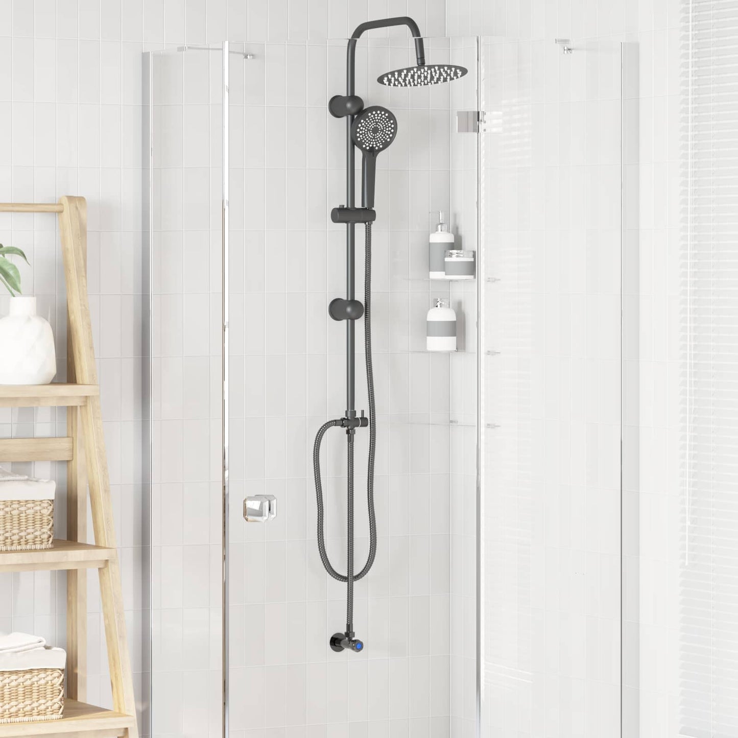 Dusjsystem Svart 47 x 20 x 95 cm Rustfritt Stål