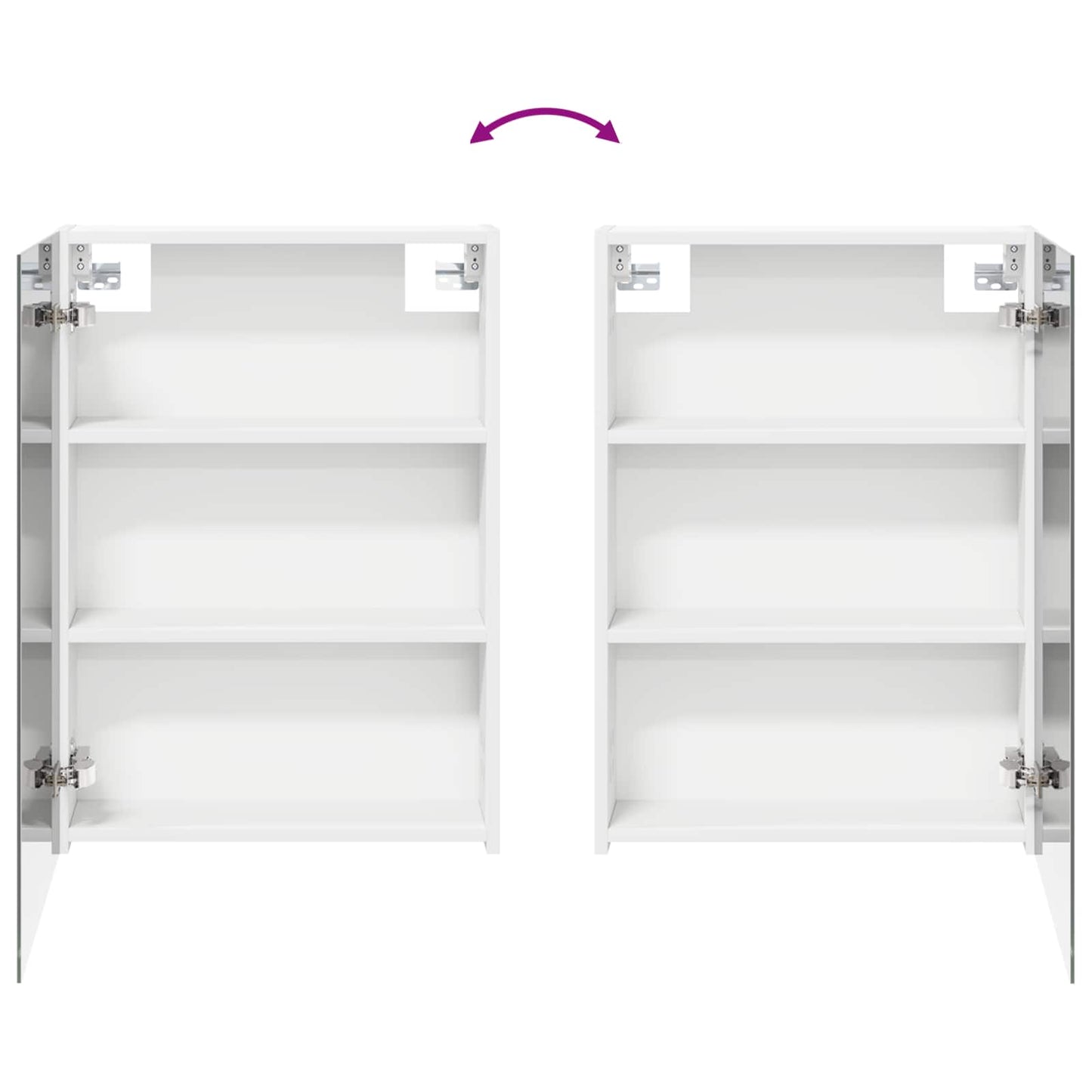 Baderomsspeilskap med dør Hvit 50 x 14,5 x 70 cm Konstruert tre