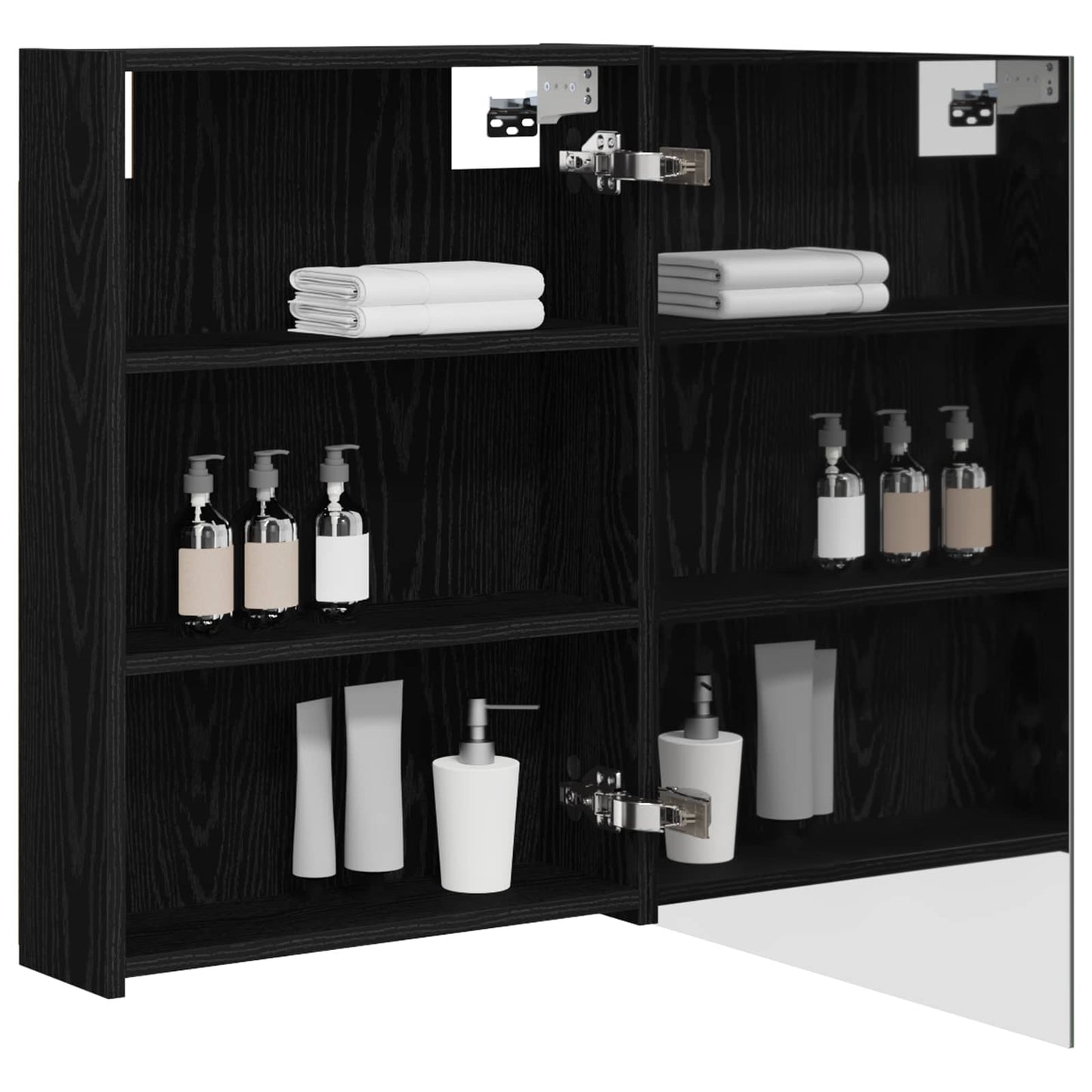 Baderomsspeilskap Svart Eik 50 x 14,5 x 70 cm Konstruert tre