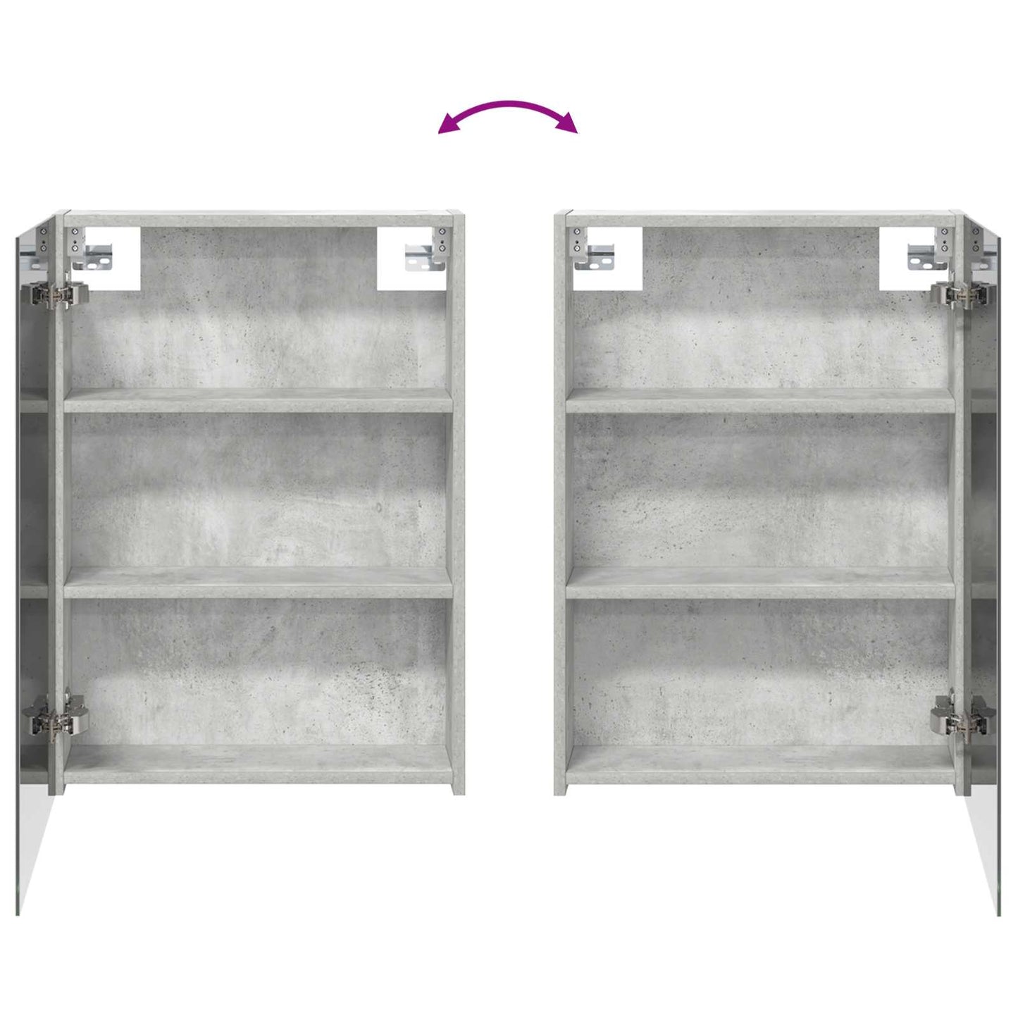 Baderomsspeilskap Betonggrå 50 x 14,5 x 70 cm Konstruert tre