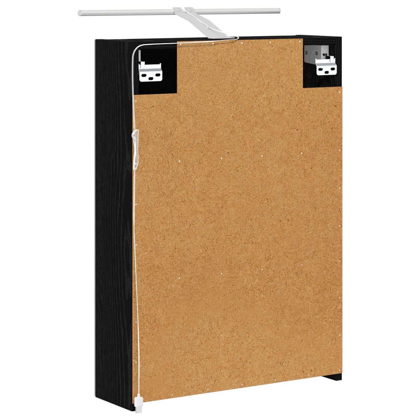 Baderomsspeilskap Svart Eik 50 x 14,5 x 70 cm Konstruert tre