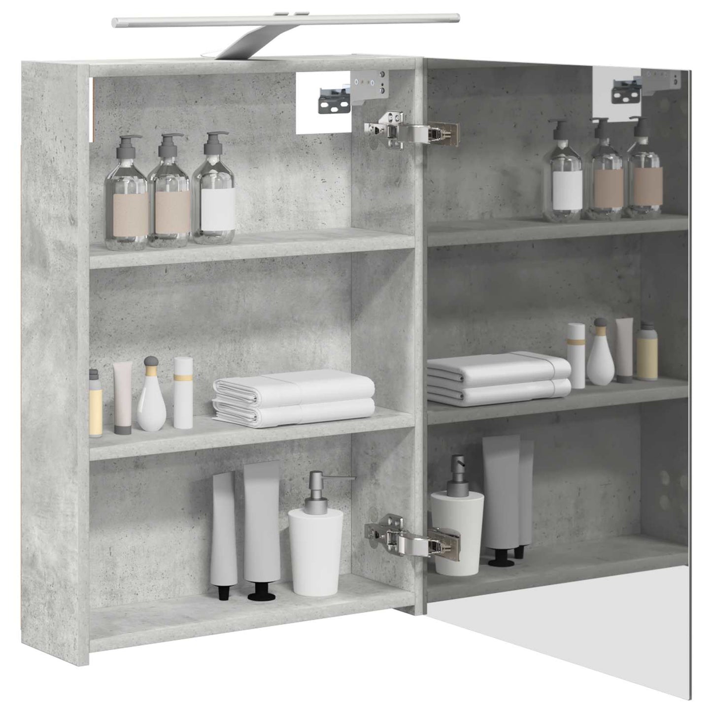 Baderomsspeilskap Betonggrå 50 x 14,5 x 70 cm Konstruert tre