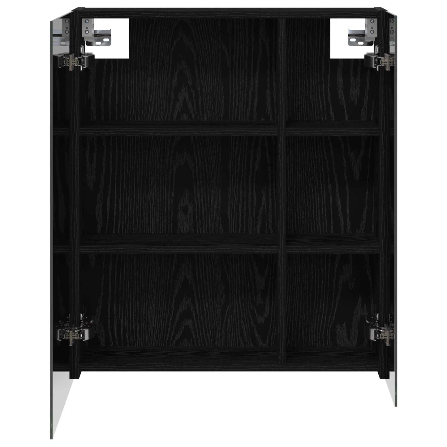 Baderomsspeilskap Svart Eik 60 x 14,5 x 70 cm Konstruert tre