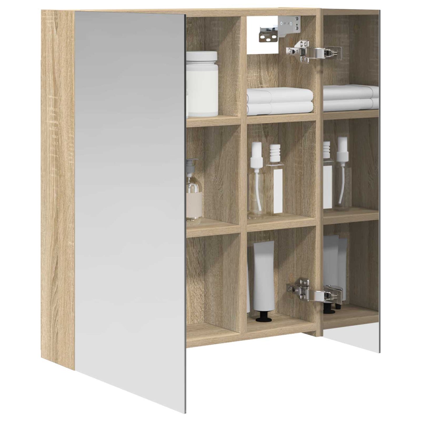 Baderomsspeilskap Sonoma eik 60 x 14,5 x 70 cm Konstruert tre