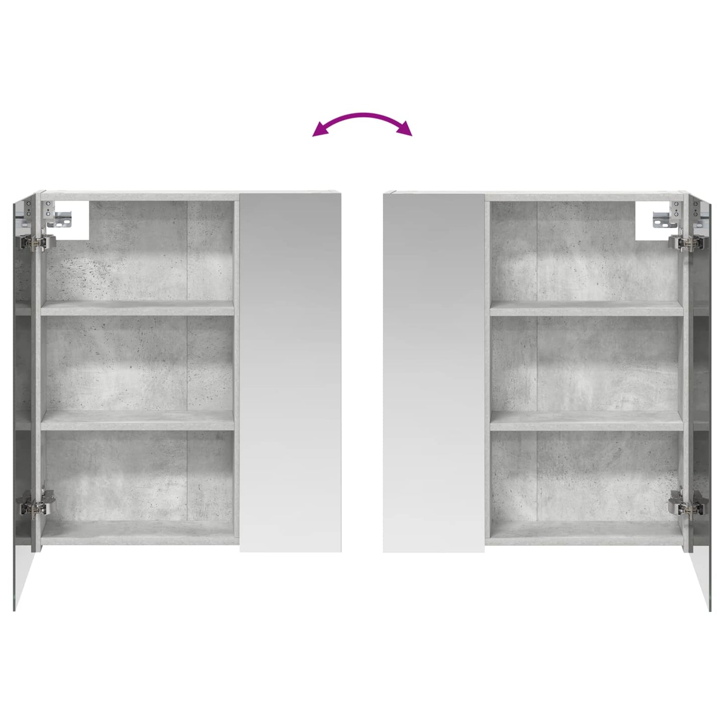 Baderomsspeilskap Betonggrå 60 x 14,5 x 70 cm Konstruert tre