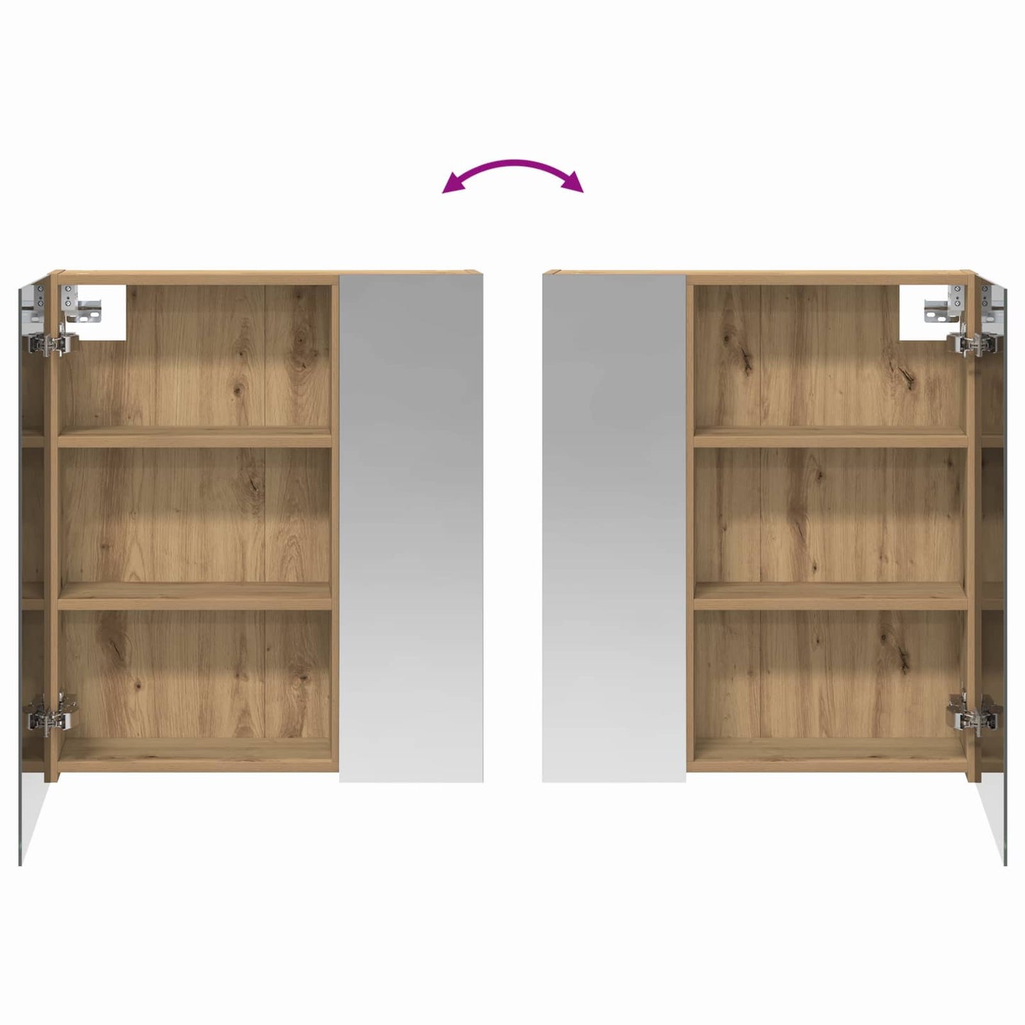 Baderomsspeilskap Kunstnerisk Eik 60 x 14,5 x 70 cm