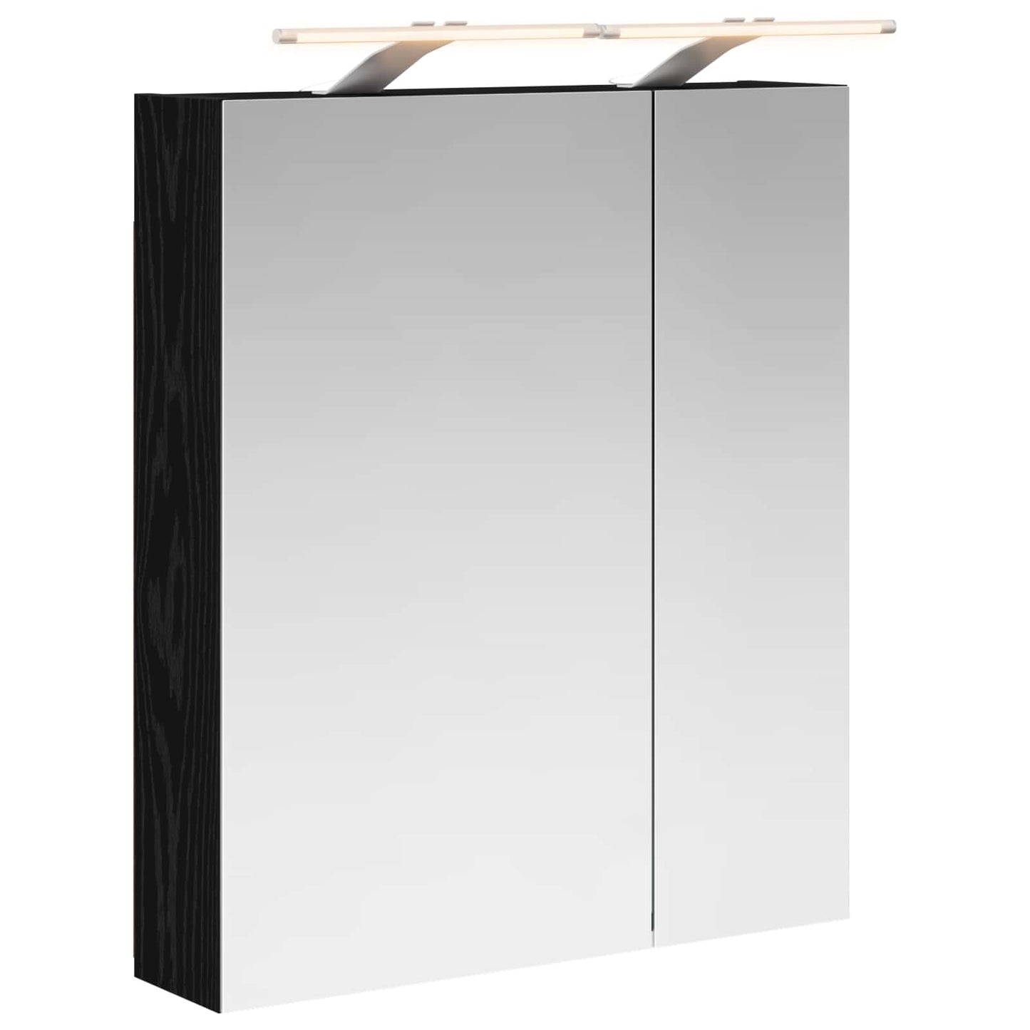 Baderomsspeilskap Svart Eik 60 x 14,5 x 70 cm Konstruert tre