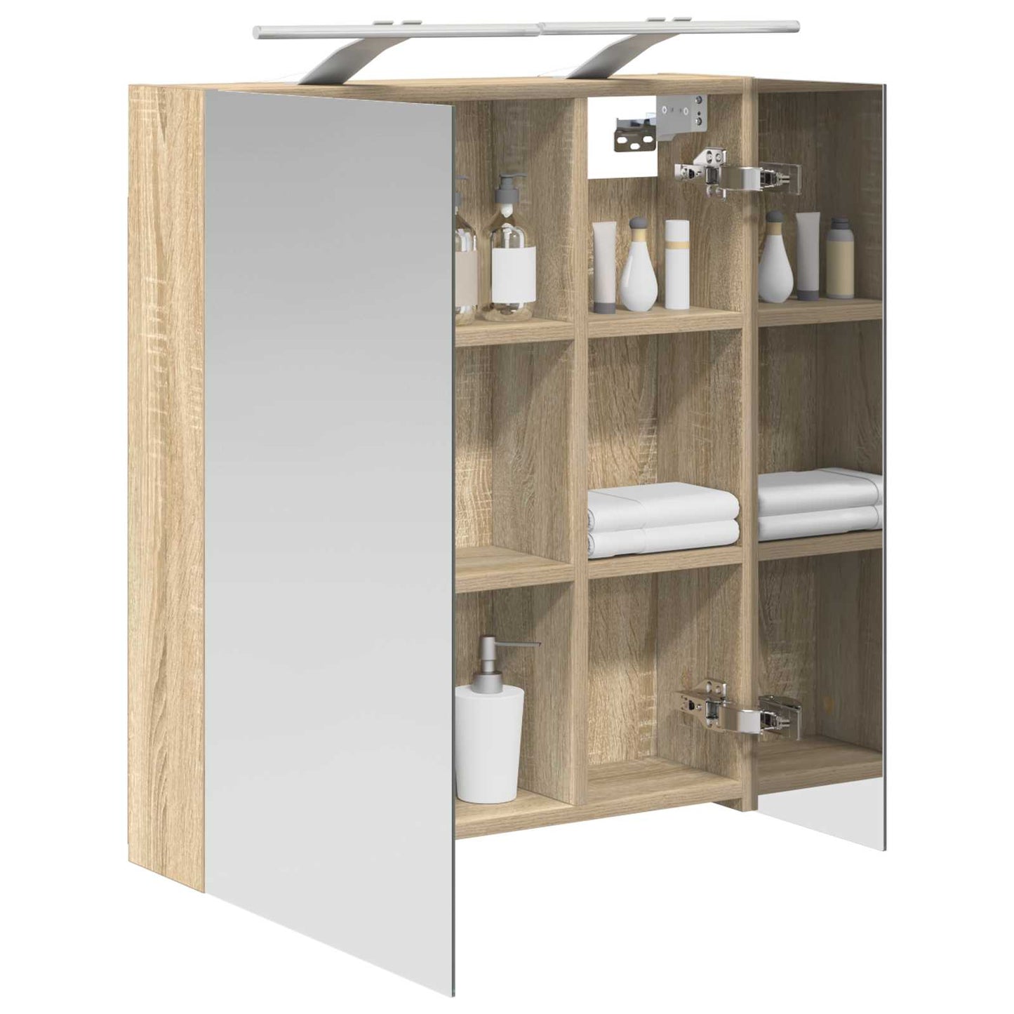 Baderomsspeilskap Sonoma eik 60 x 14,5 x 70 cm Konstruert tre