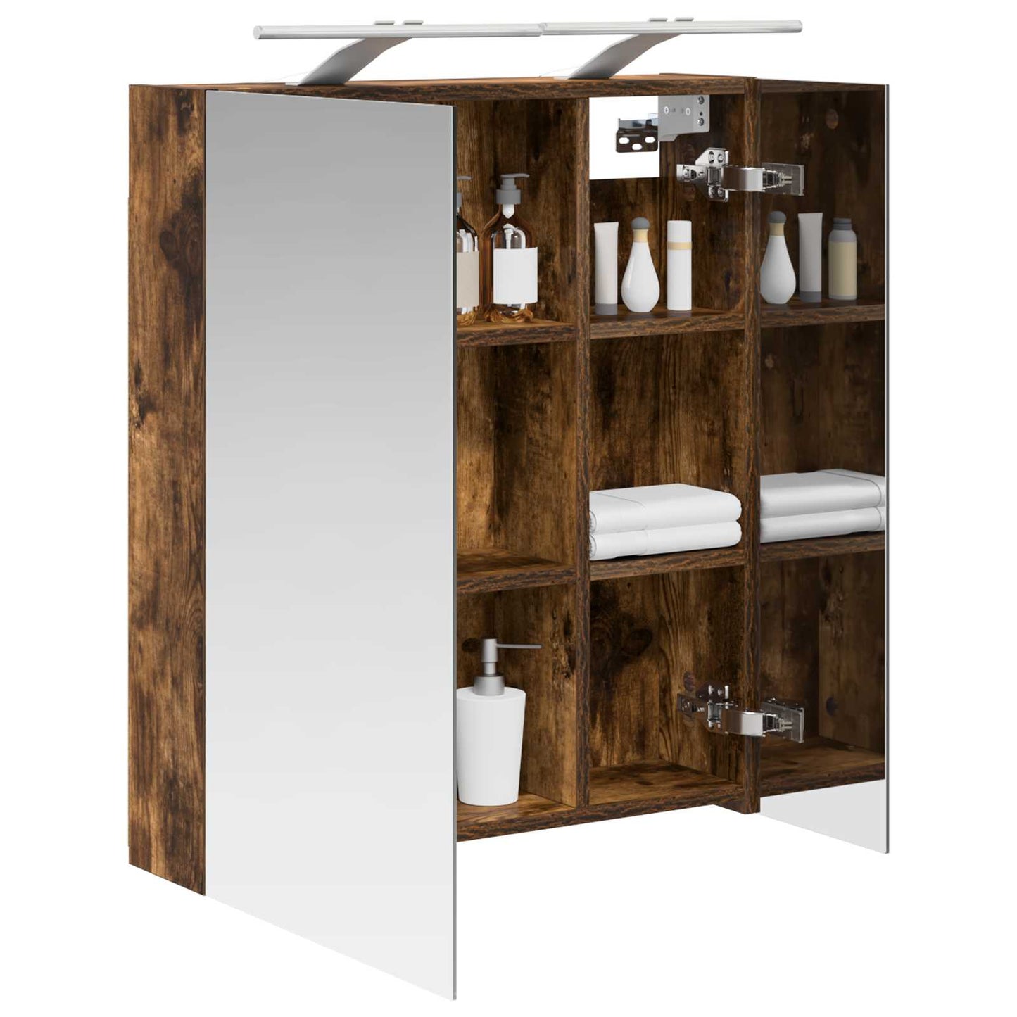 Baderomsspeilskap Røkt eik 60 x 14,5 x 70 cm Konstruert tre