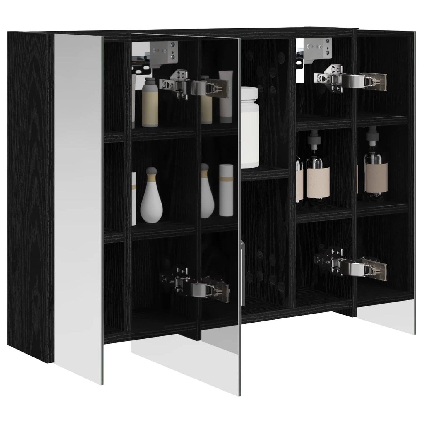 Baderomsspeilskap Svart Eik 60 x 14,5 x 50 cm Konstruert tre