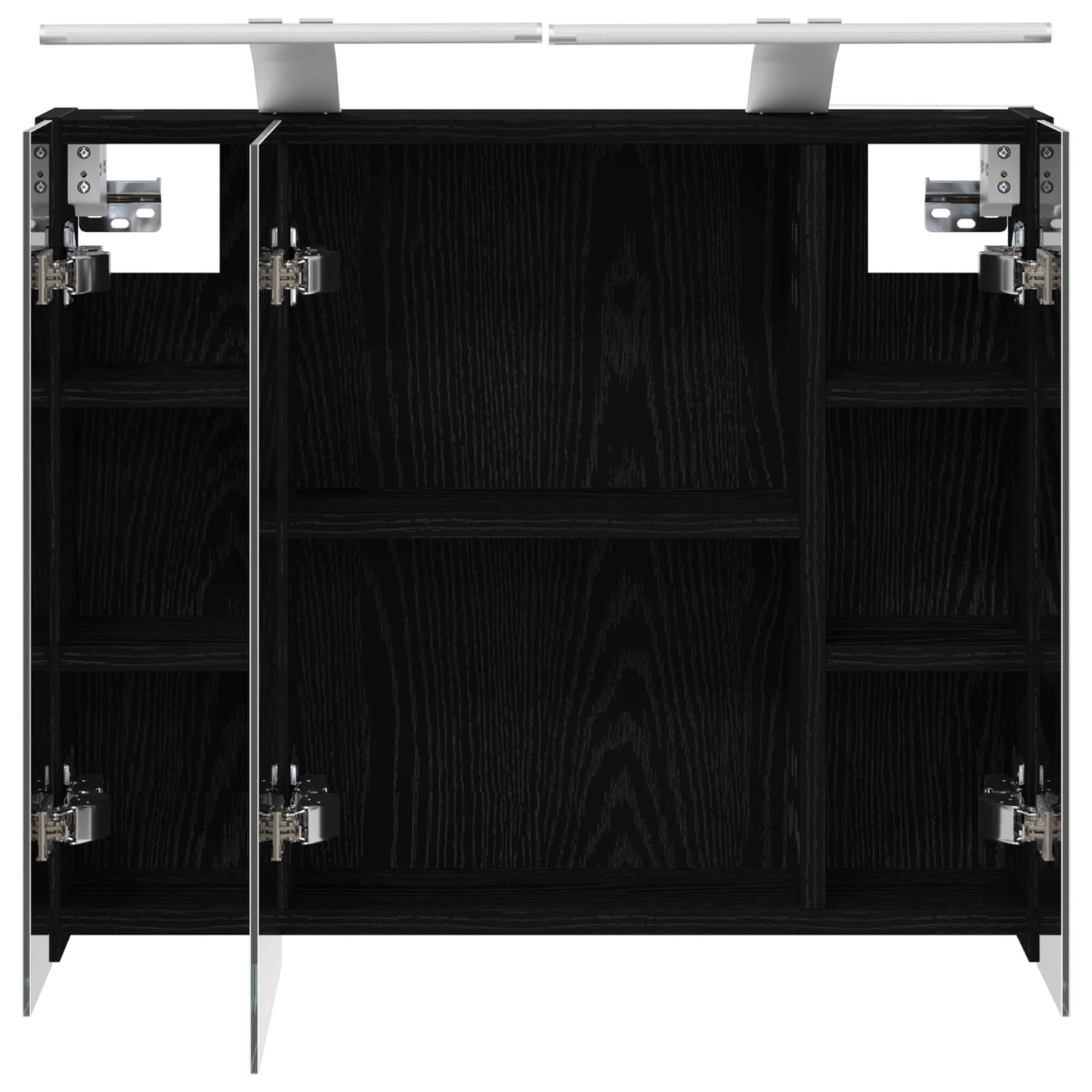 Baderomsspeilskap Svart Eik 60 x 14,5 x 50 cm Konstruert tre