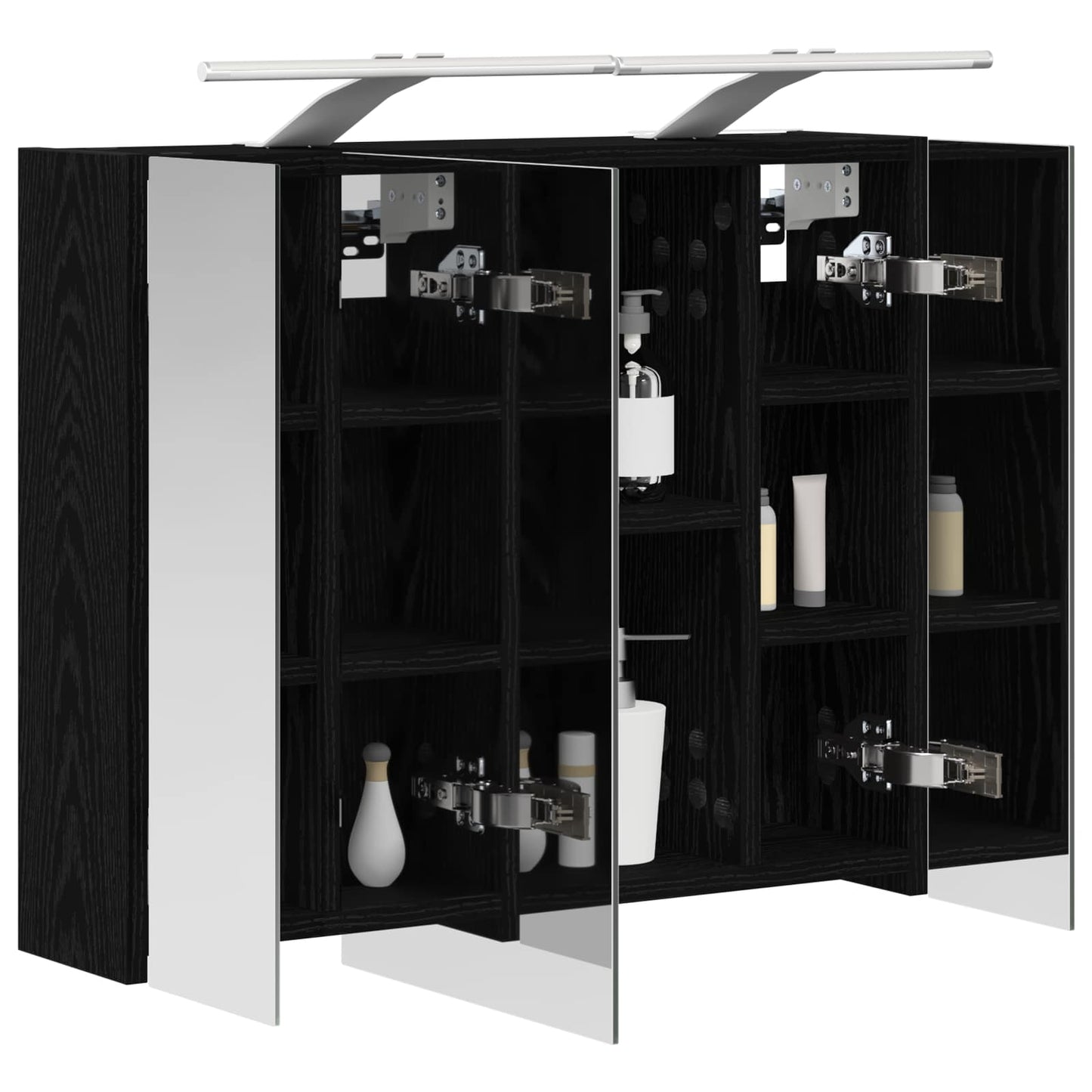 Baderomsspeilskap Svart Eik 60 x 14,5 x 50 cm Konstruert tre