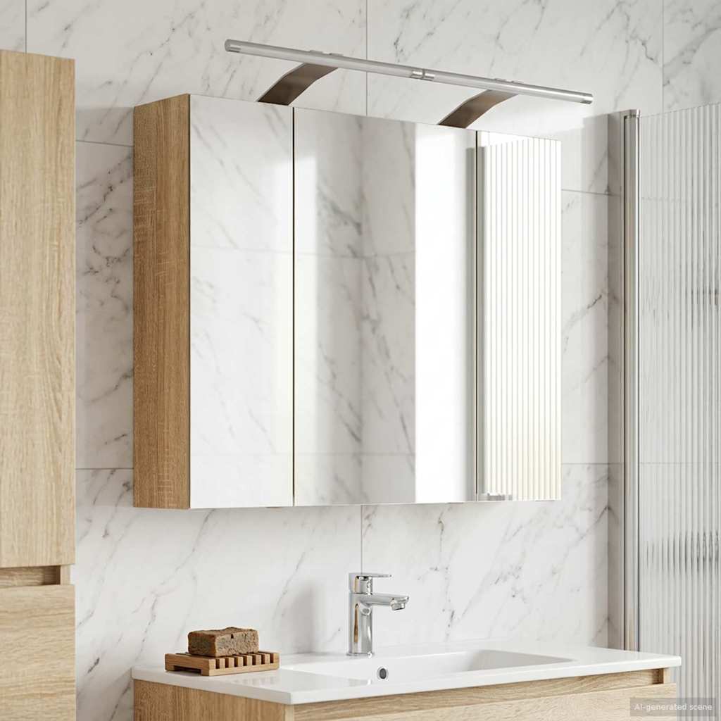 Baderomsspeilskap Sonoma eik 60 x 14,5 x 50 cm Konstruert tre