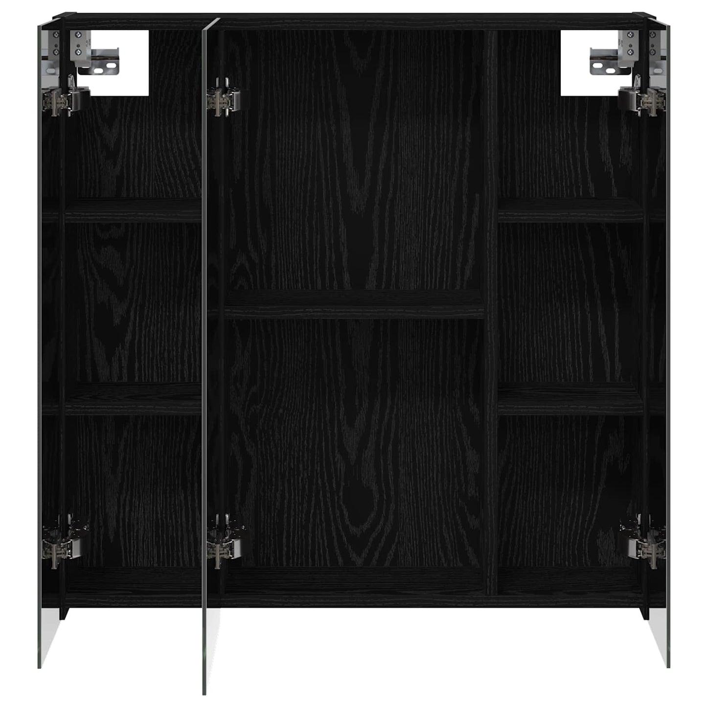 Baderomsspeilskap Svart Eik 70 x 14,5 x 70 cm Konstruert tre