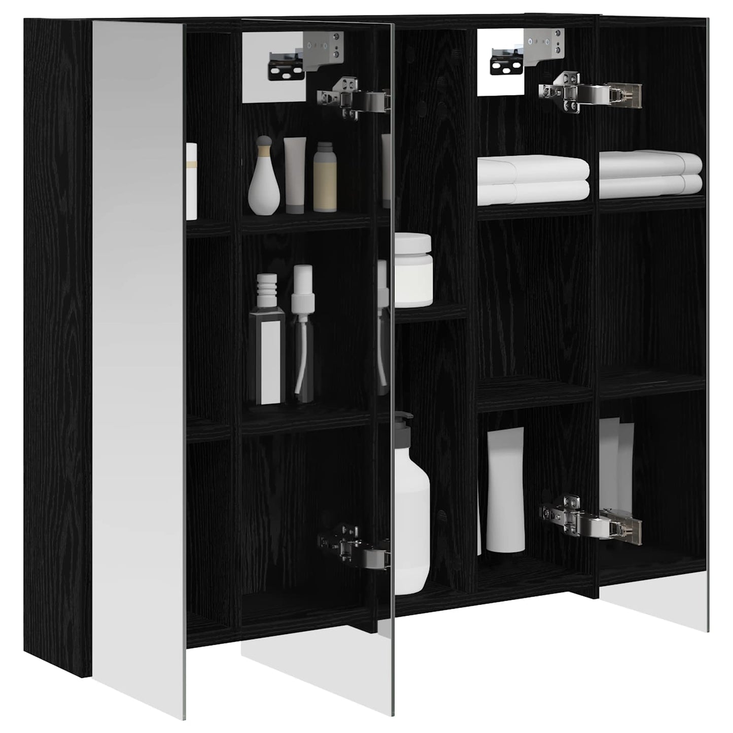 Baderomsspeilskap Svart Eik 70 x 14,5 x 70 cm Konstruert tre